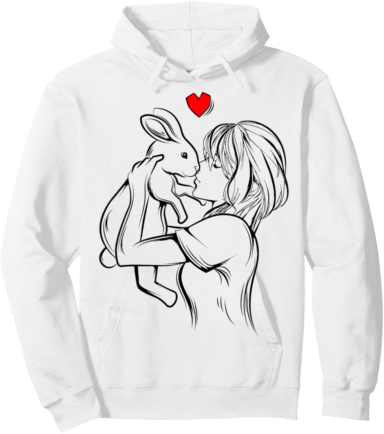 Rabbit Woman Girl , white, S Hoodie - Hoodie | White