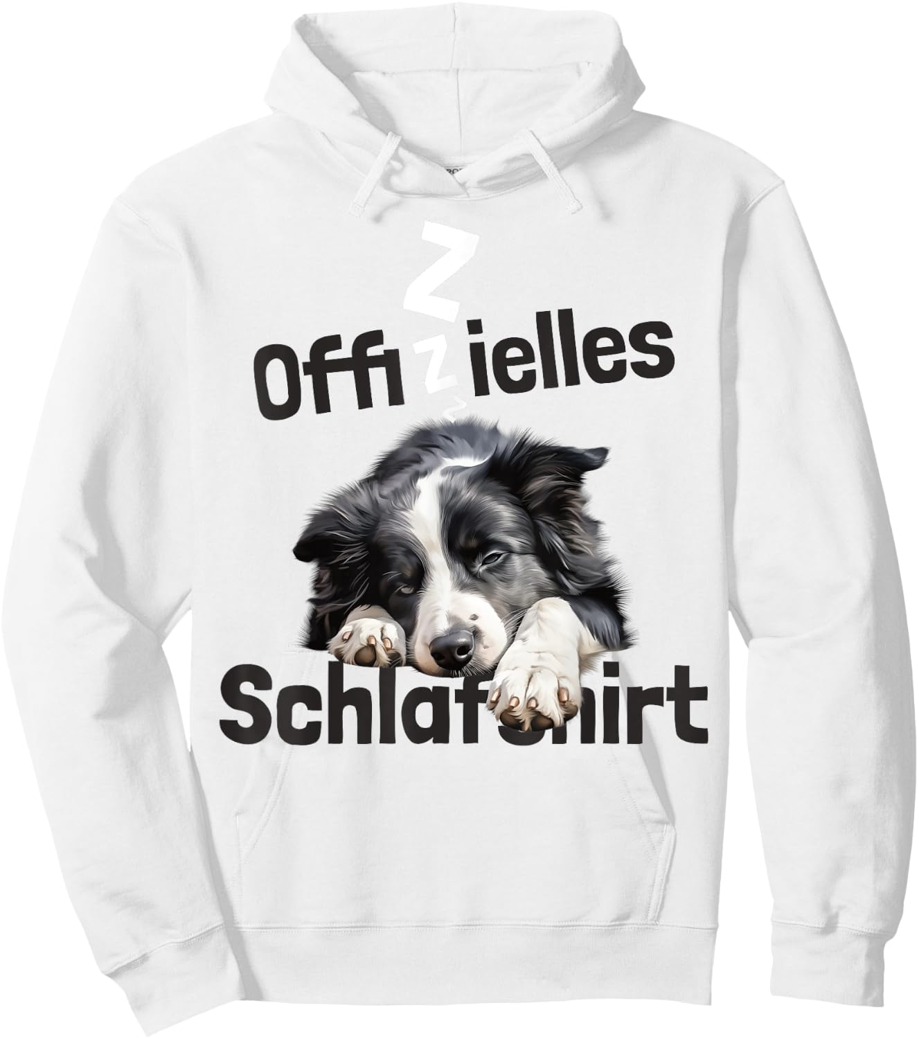 Official Border Collie Dog Pyjamas , blue Hoodie - Hoodie | White