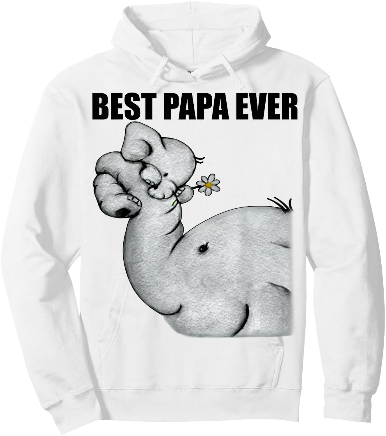 Best Papa Ever Elephant Papa Funny Gift Father Daddy Hoodie - Hoodie | White
