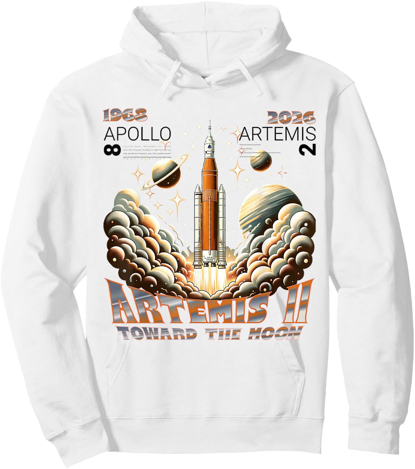 Artemis II Mondmission 2026 - Apollo 8 Legacy Vergleich Hoodie - Hoodie | White