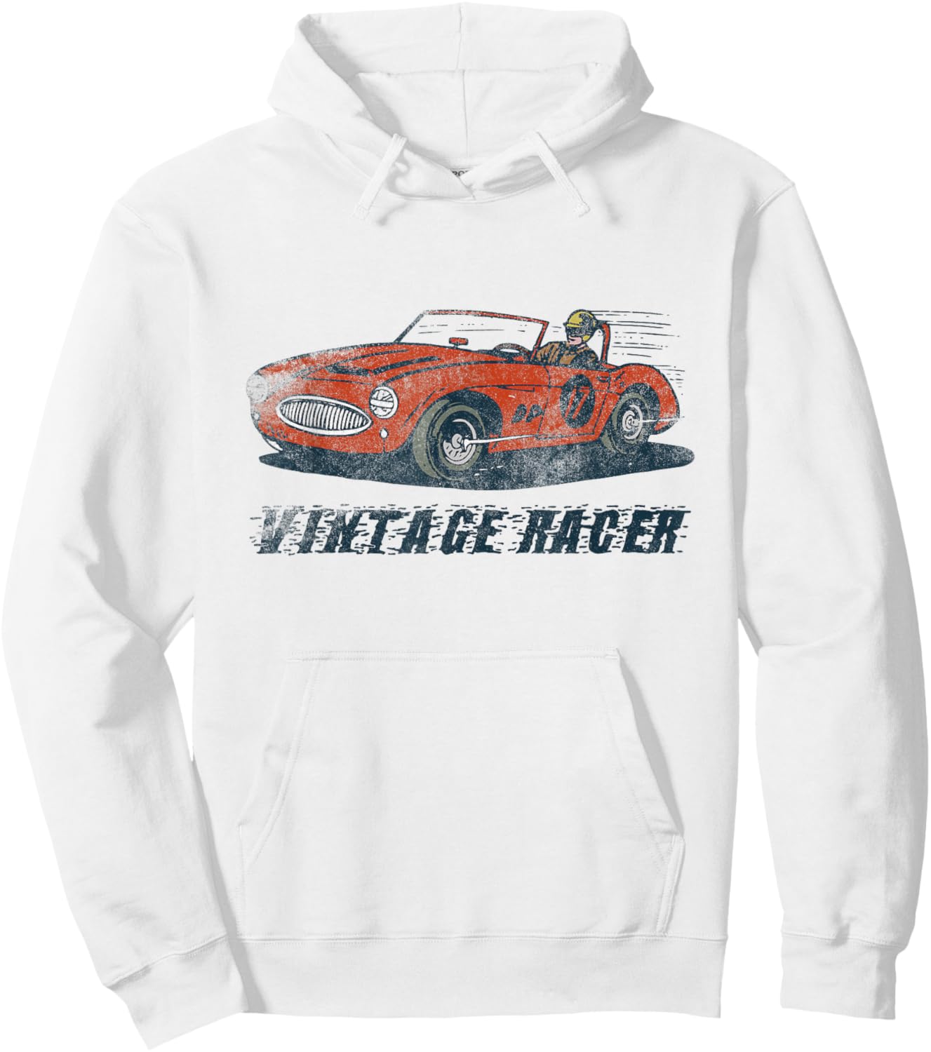 Vintage Racer Speed King Racing Car Silhouette Gift Hoodie - Hoodie | White
