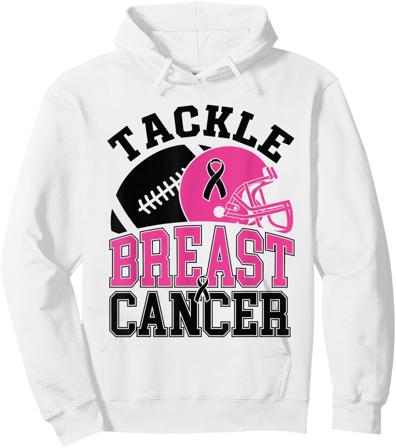 Tackle Breast Cancer Awareness American Football Women Kids Hoodie - Hoodie | White
