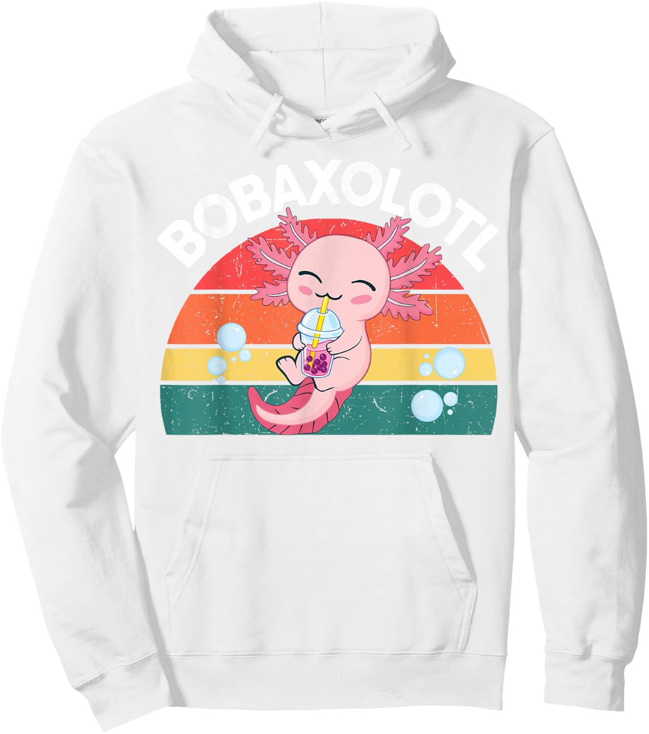 Kawaii Axolotl-Shirt Boba Tea Clothes Anime Teens Girls Kids Hoodie - Hoodie | White