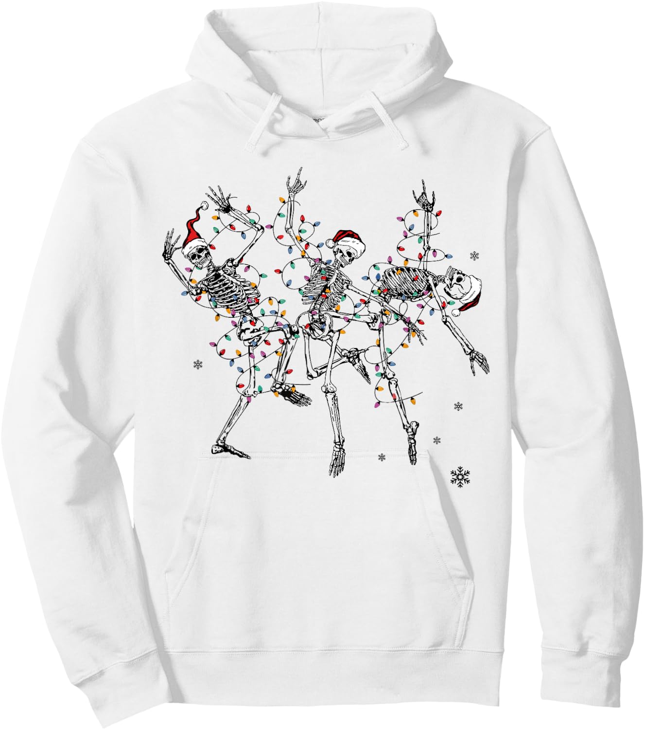 Dancing Skeleton Christmas Merry and Bright Dead Inside Xmas Hoodie - Hoodie | White