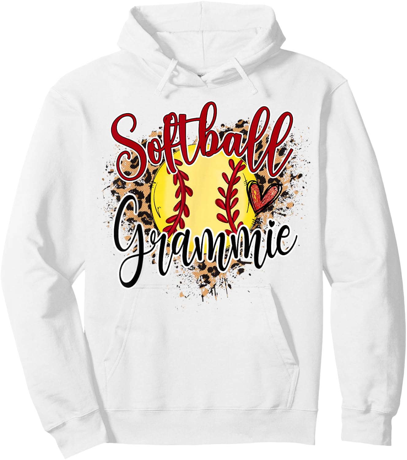 Softball Grammie Leopard Softball Lover Matching Family Hoodie - Hoodie | White