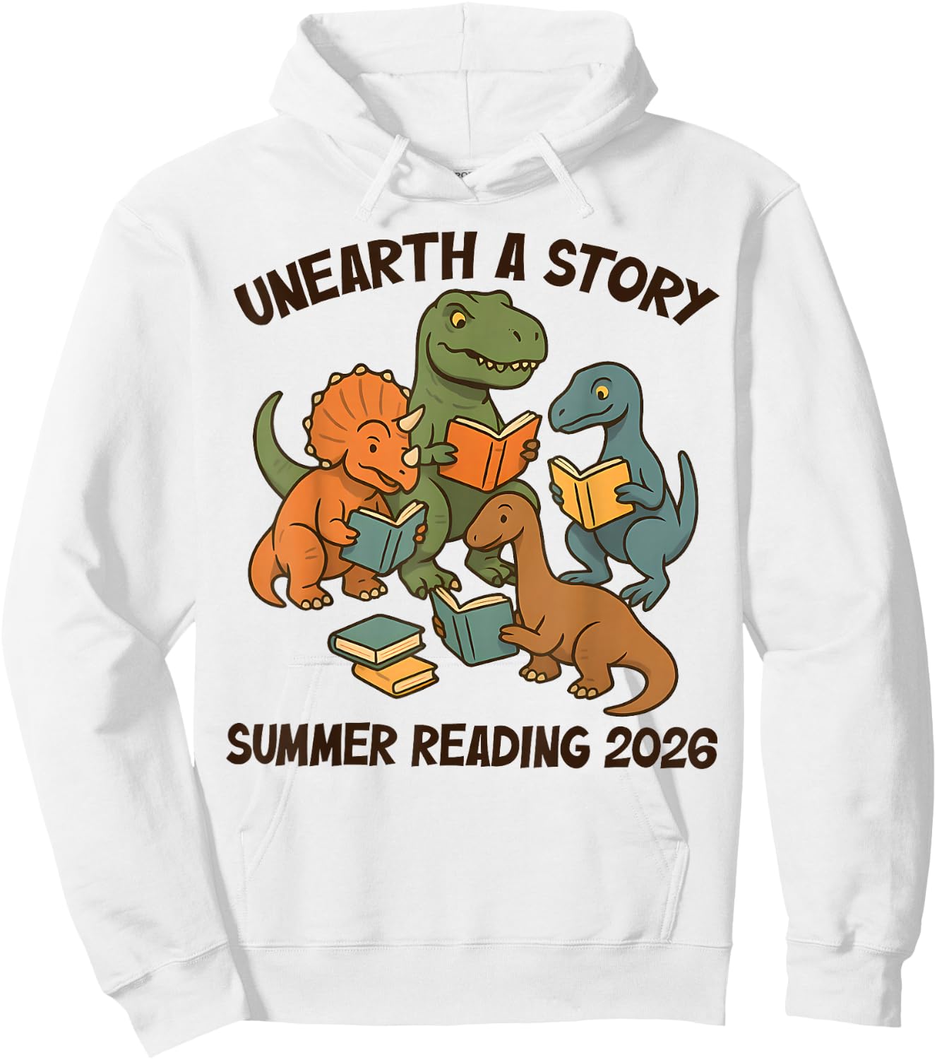 Unearth a Story Summer Reading 2026 Men Women Kids Hoodie - Hoodie | White