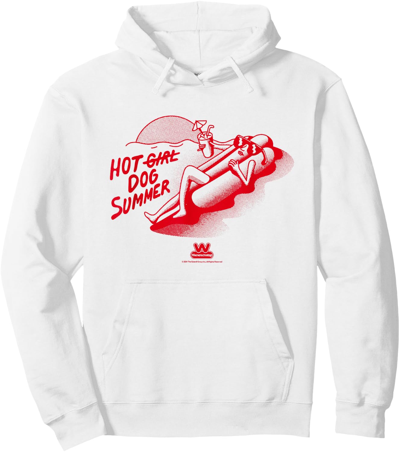 Wienerschnitzel Hot Girl Dog Summer Vintage Logo Hoodie - Hoodie | White