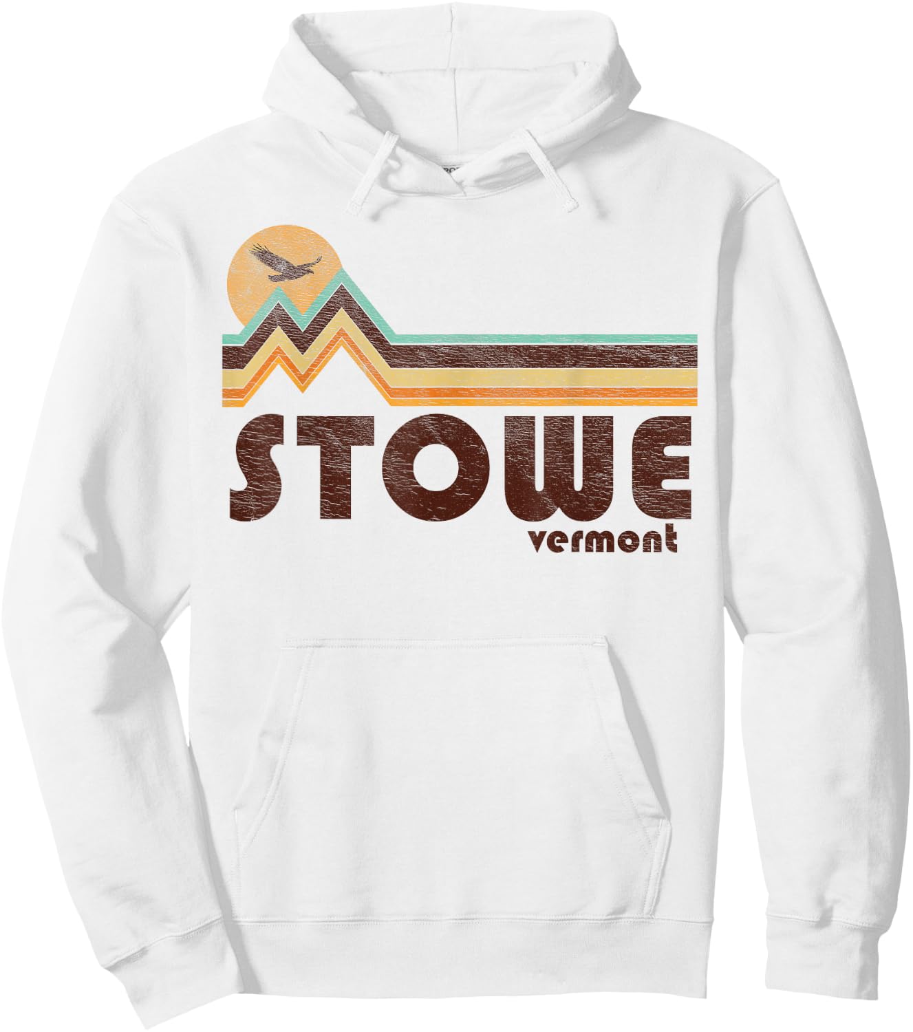 Stowe Vermont VT 70s 80s Retro Style Vintage Souvenir Travel Hoodie - Hoodie | White