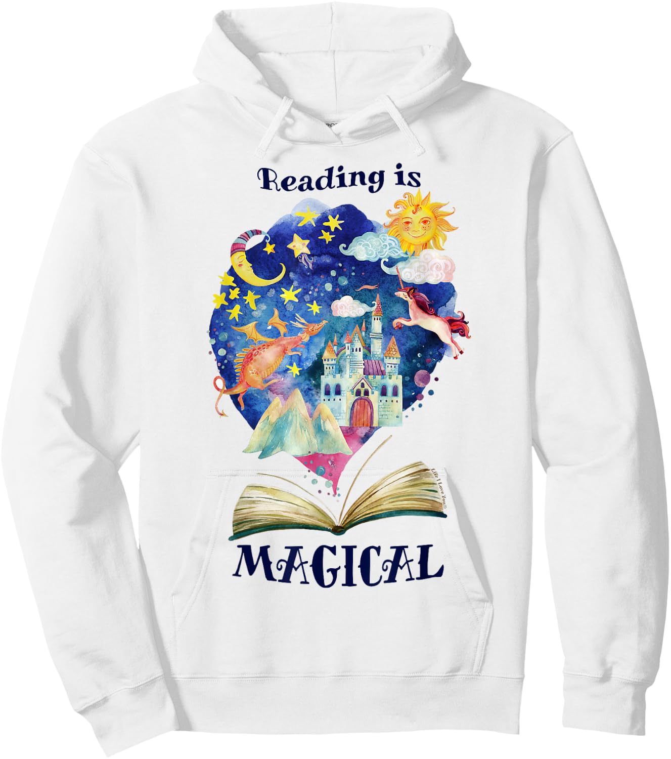 Reading is Magical Library Book Worm Teacher Librarian Men Women Girls Kids Hoodie - Hoodie | White