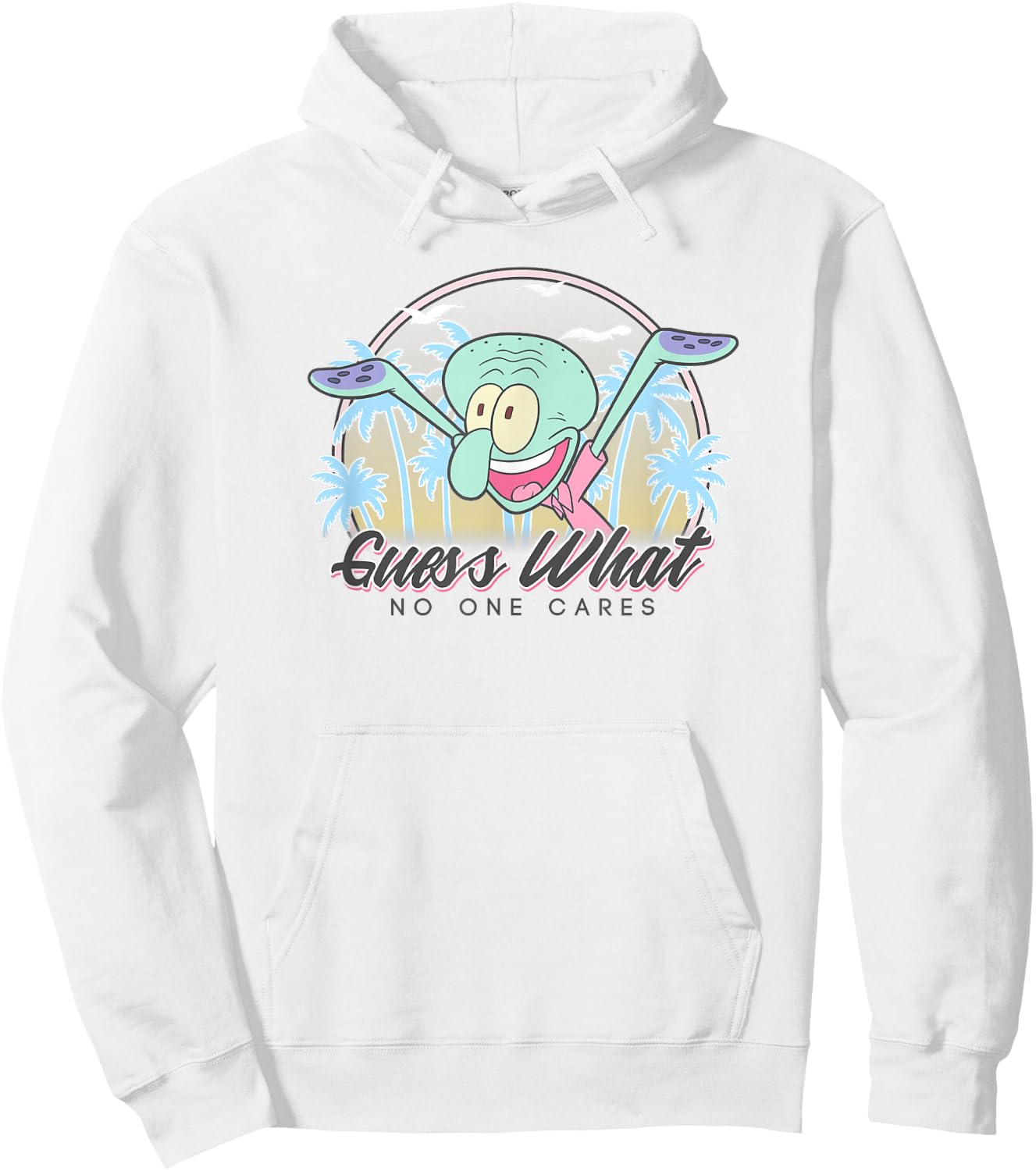 Spongebob Squarepants Squidward Guess What No One Cares! Hoodie - Hoodie | White