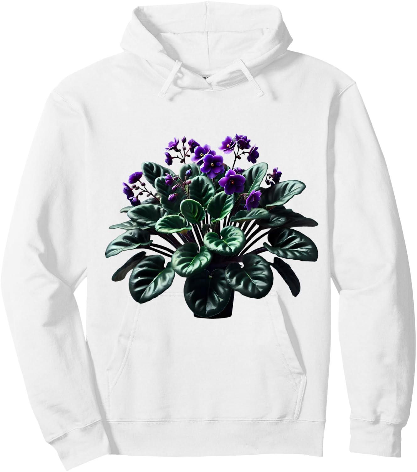 African Violet Flower Plant Botanical Hoodie - Hoodie | White