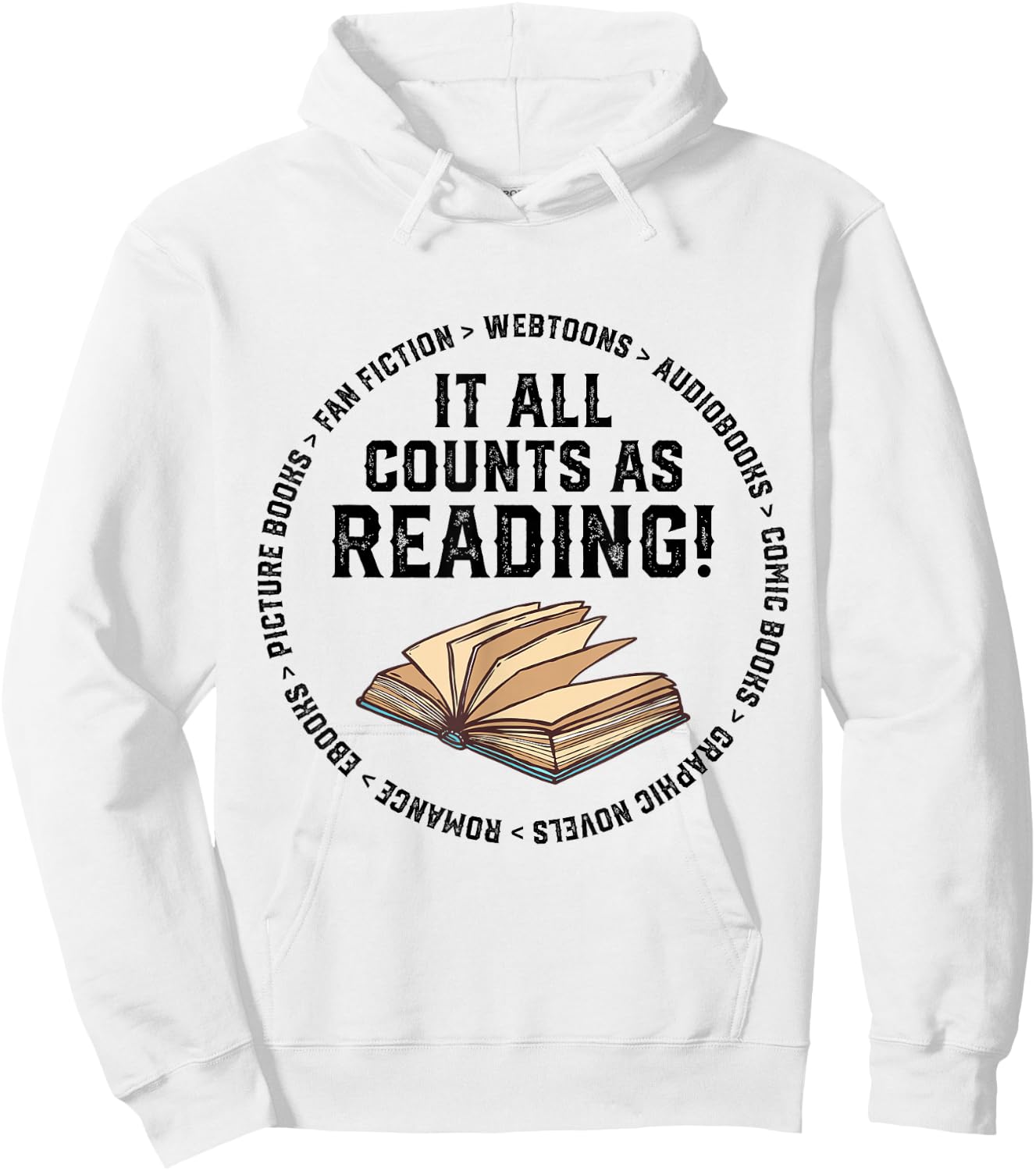 It All Counts As Reading Reader Librarian Teacher Hoodie - Hoodie | White