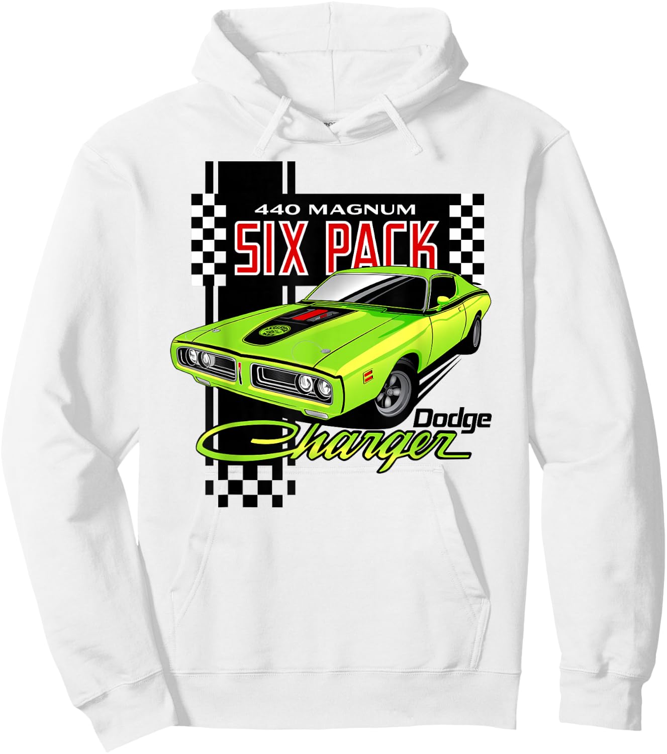 Dodge Charger 440 Magnum Sixpack Hoodie - Hoodie | White