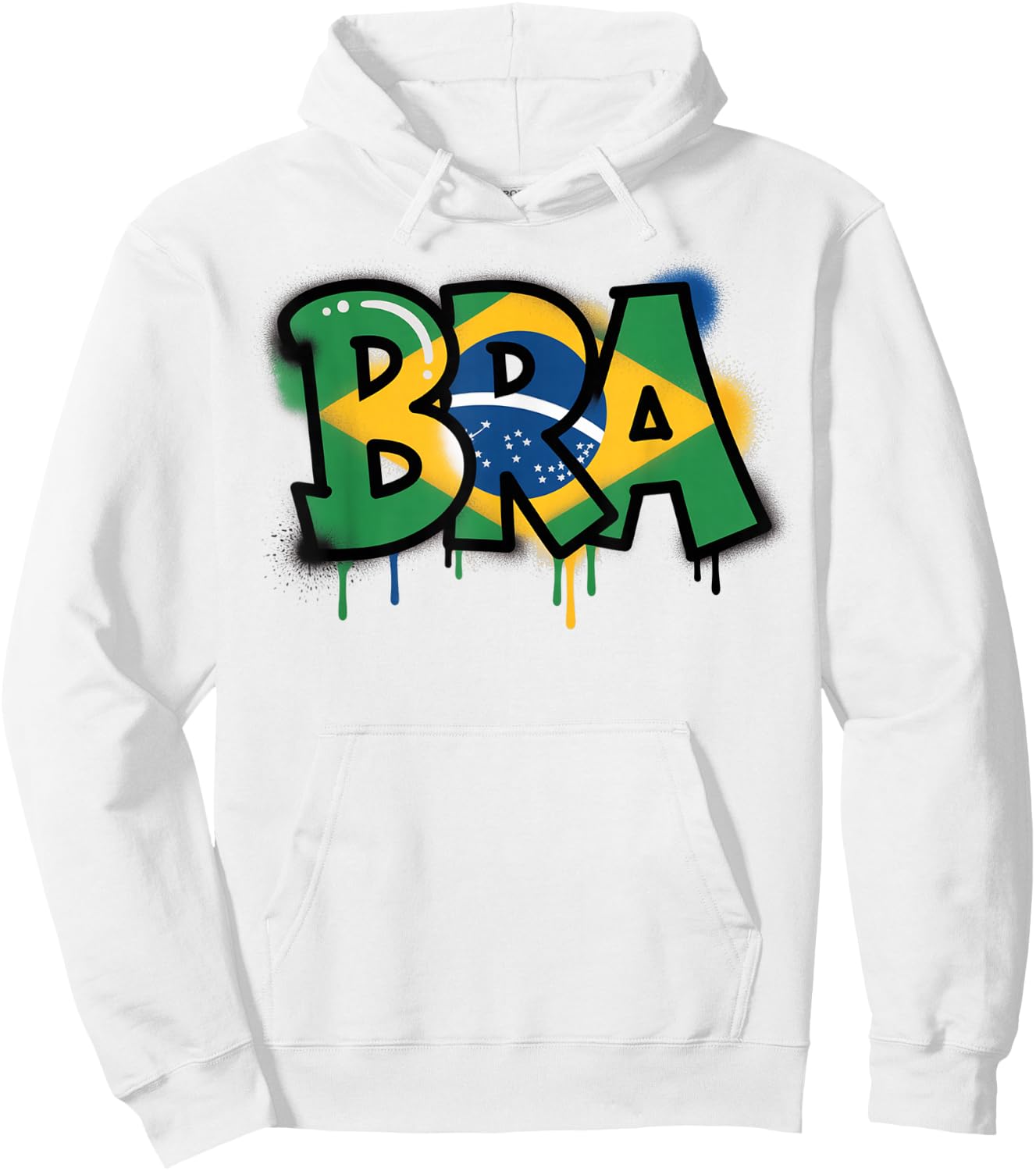 Brazil Flag Brasil Brazilian Pride Street Art Hoodie - Hoodie | White