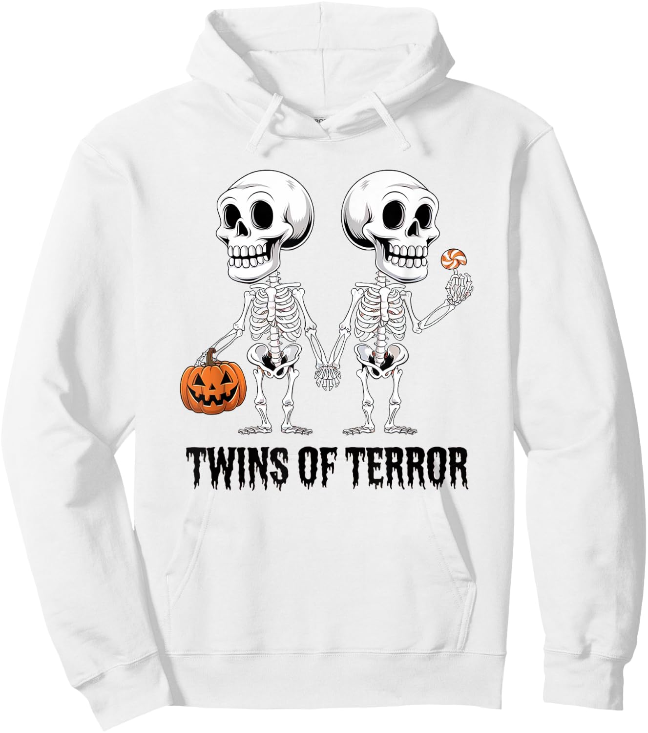 Twins of Terror, Matching Twins Costume Halloween Hoodie - Hoodie | White