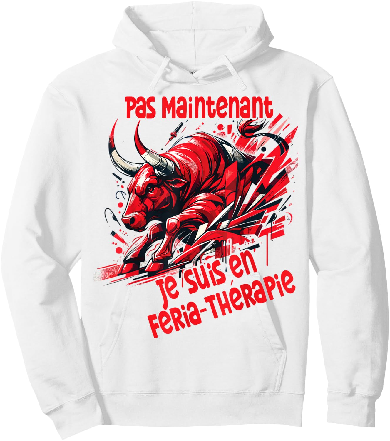 Feria Therapy Taurus Bayonne Dax Basque Humor Alcohol Party , white, S Hoodie - Hoodie | White