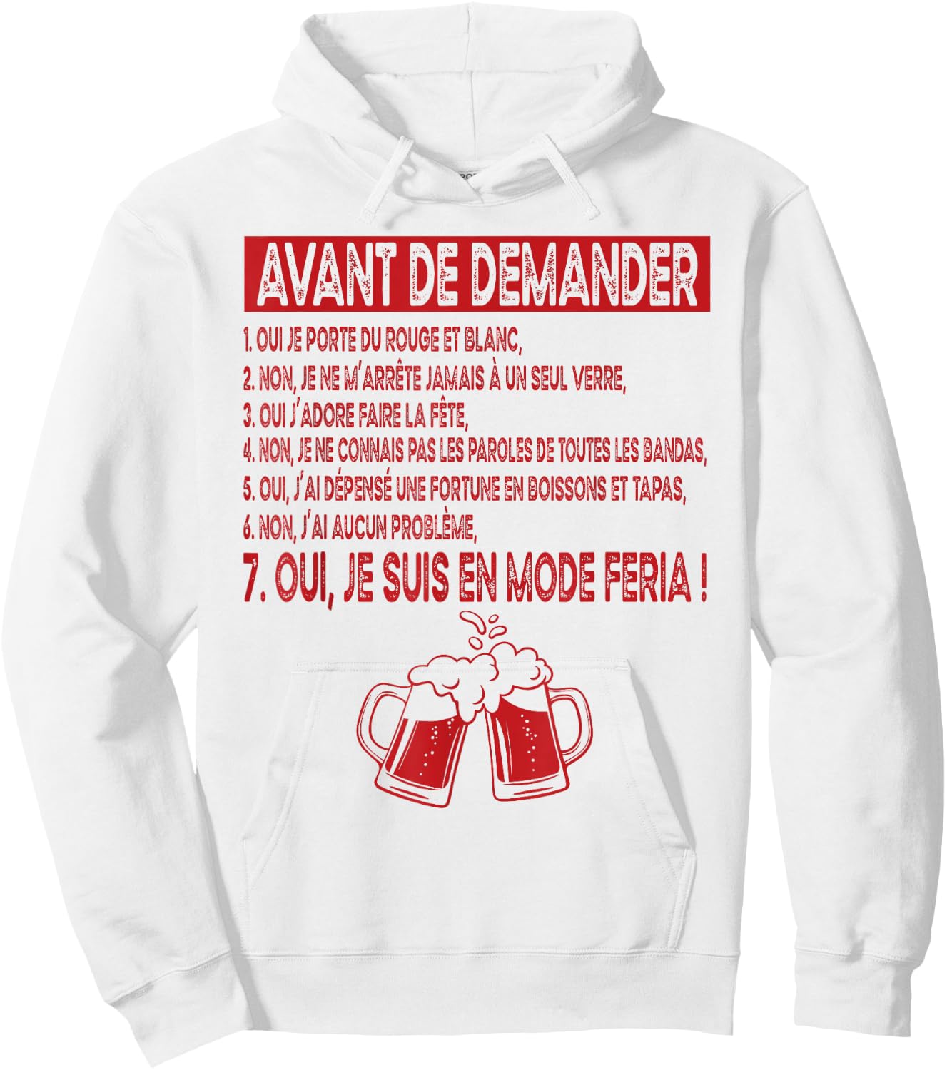 in Feria Fashion Basque Party Tapas and Aperitif South West Hoodie - Hoodie | White