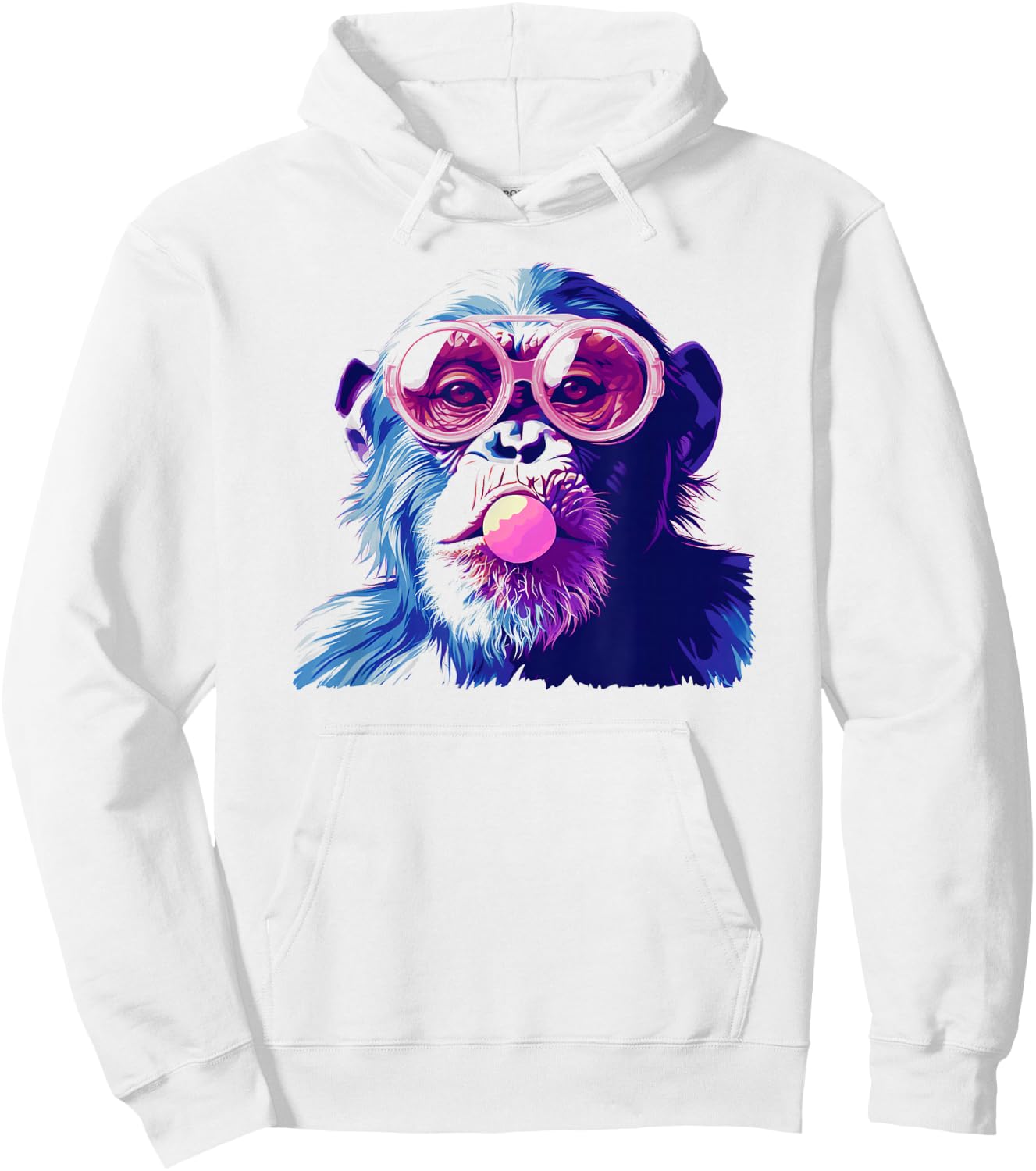 Cute Chimpanzee Monkey Primate Portrait Chimp Bubblegum Hoodie - Hoodie | White