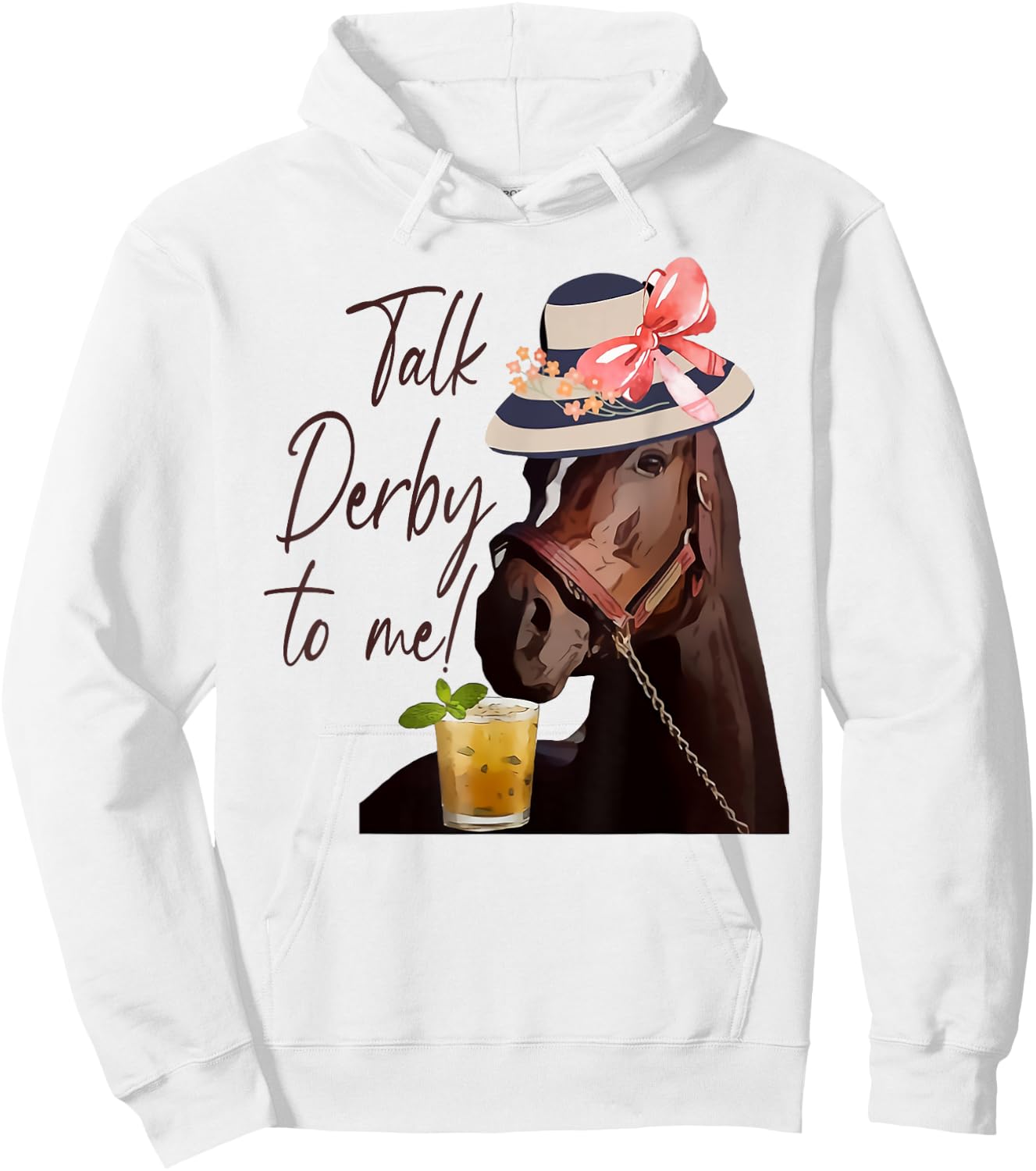 Talk Derby to Me Horse Hoodie - Hoodie | White
