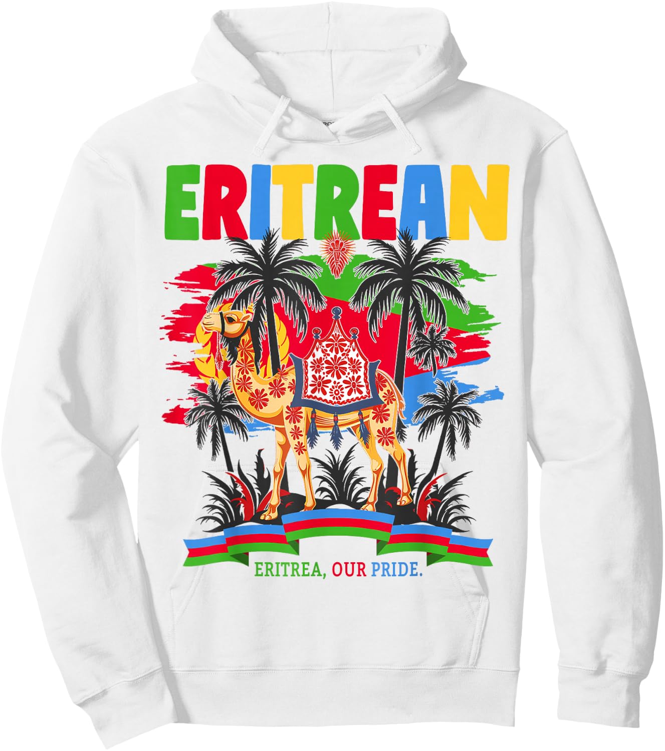 Eritrean Flag Outfit Ideas For Kids & Camel Eritrea Flag Hoodie - Hoodie | White