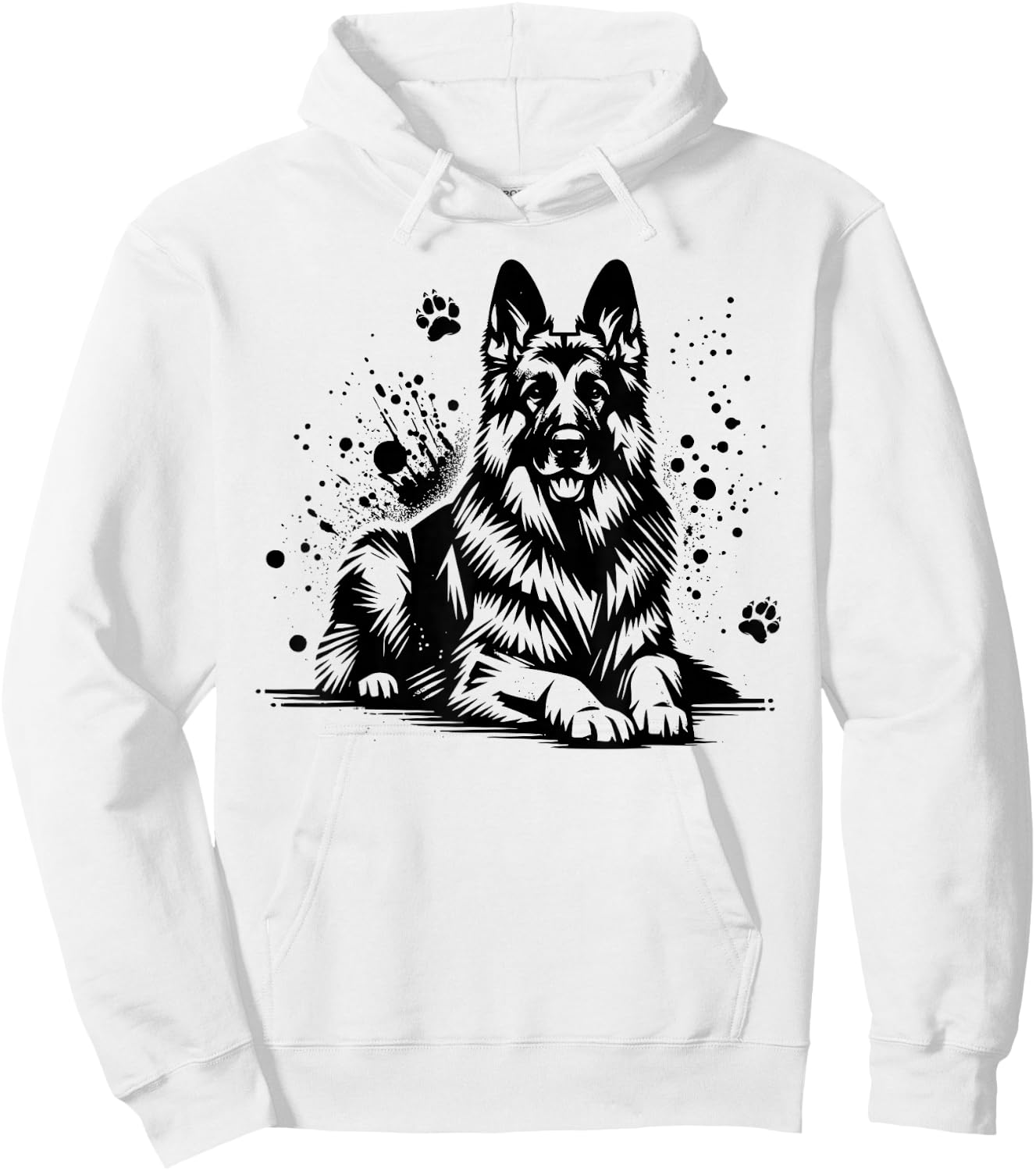 German Shepherd , grey, S Hoodie - Hoodie | White