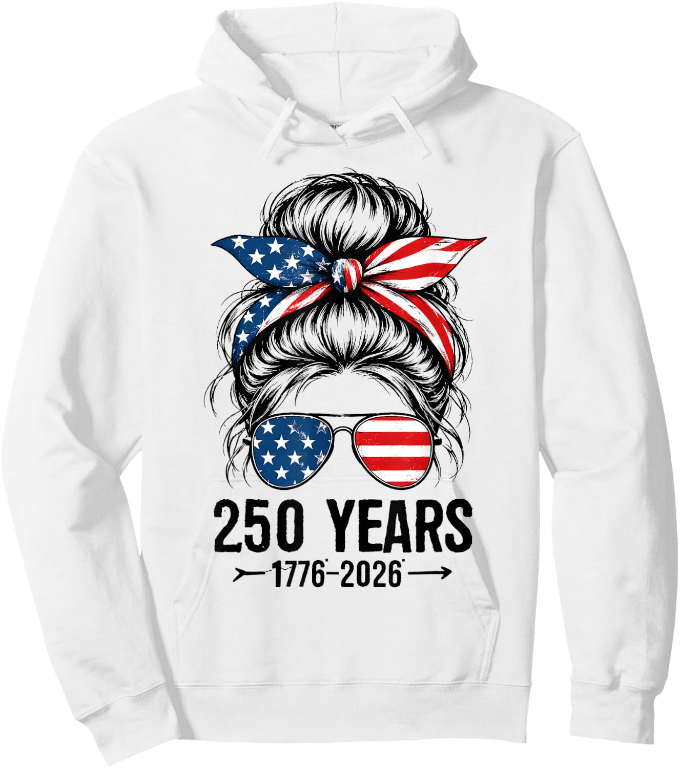 250 Years America Women 250 Anniversary USA 4th of July Girl Hoodie - Hoodie | White