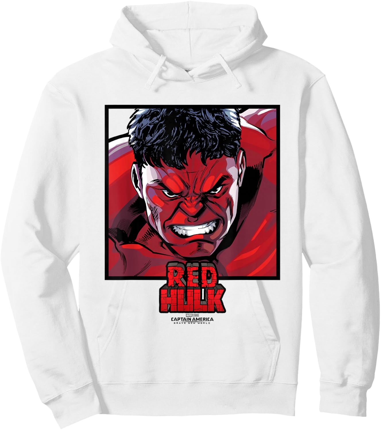 Marvel Captain America: Brave New World Red Hulk Face Panel , grey, S Hoodie - Hoodie | White