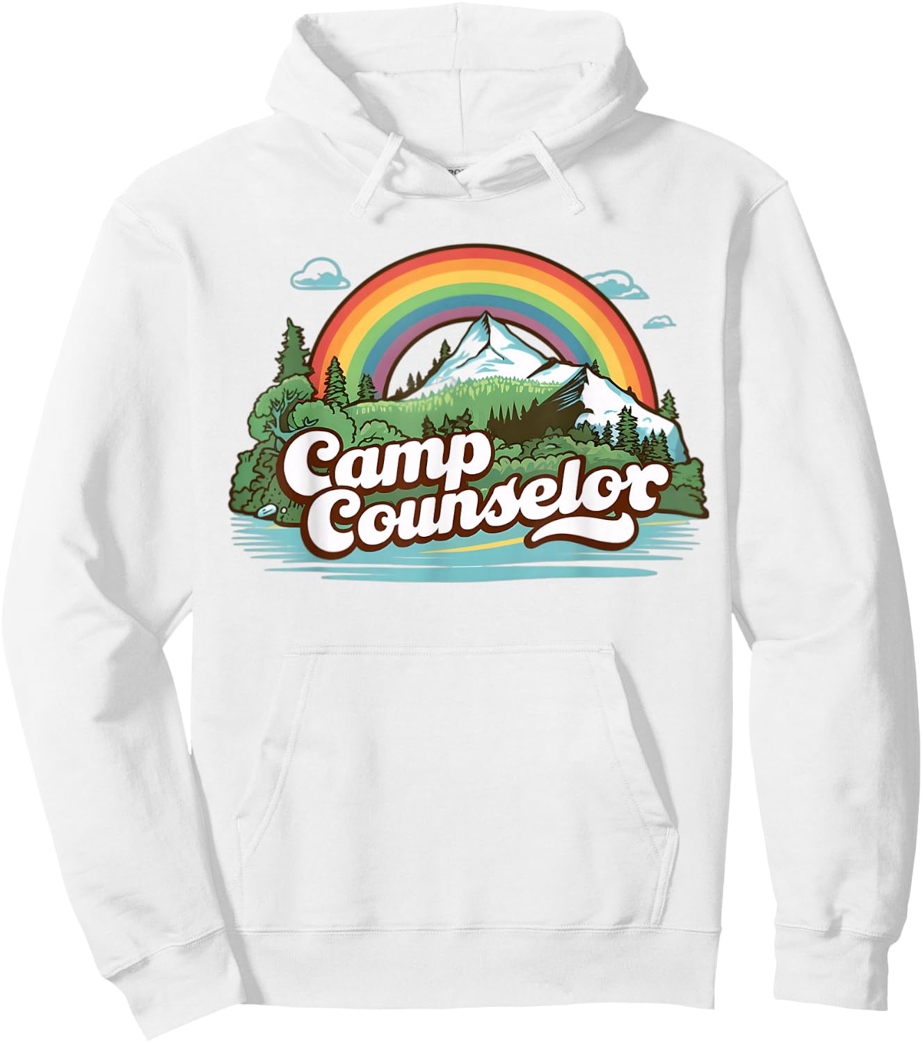 Summer Camp Director Staff Groovy Rainbow Camp Counselor Hoodie - Hoodie | White