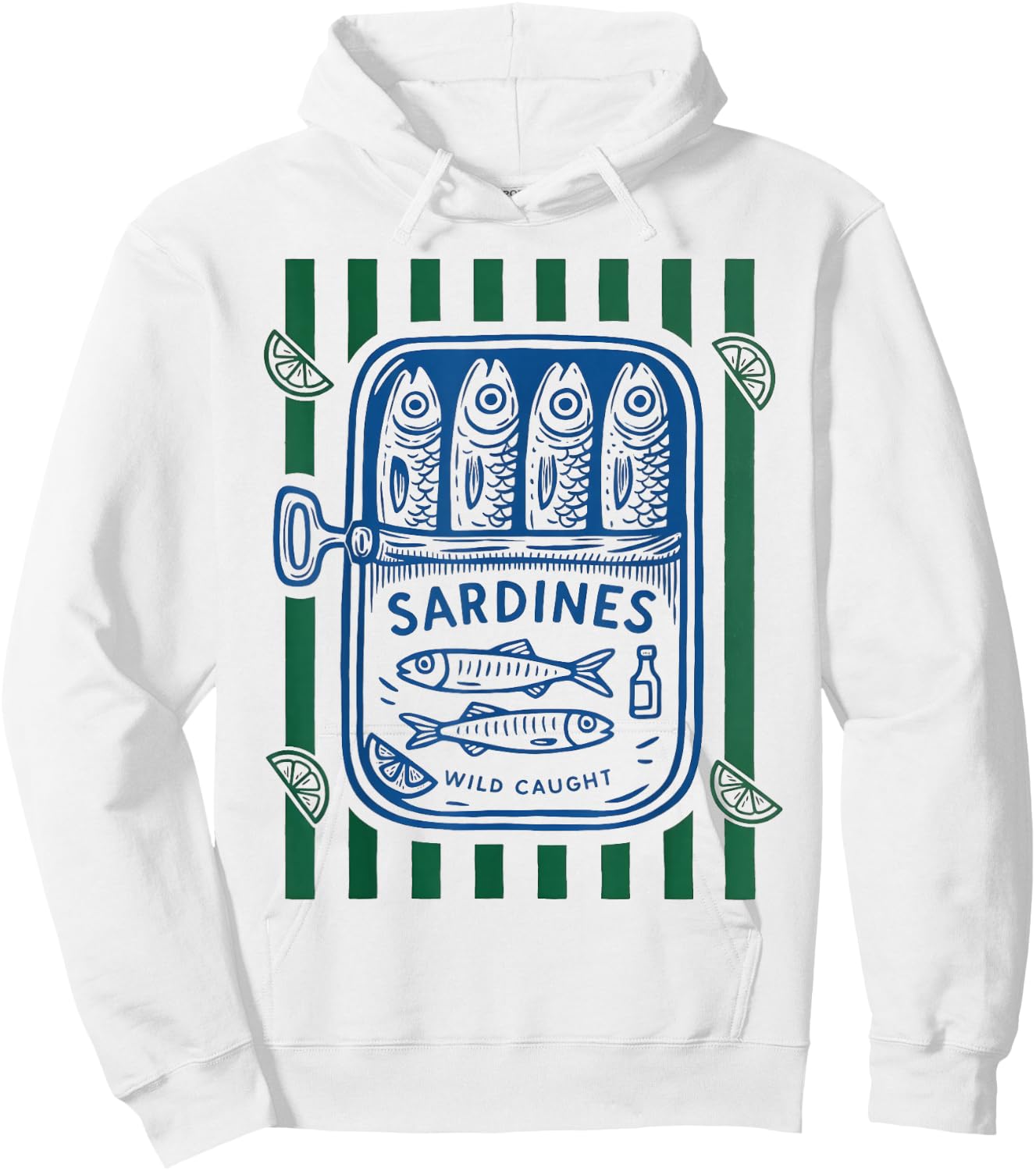 Les Sardines Fisherman Aesthetic Coastal Sardine Tinned Fish Hoodie - Hoodie | White