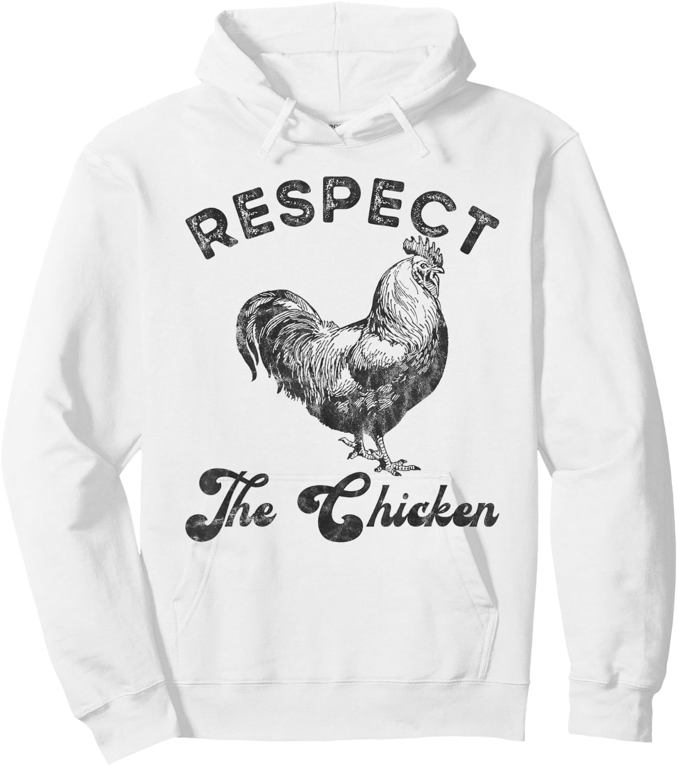 Respect The Chicken Vintage Chicken Lover Hoodie - Hoodie | White