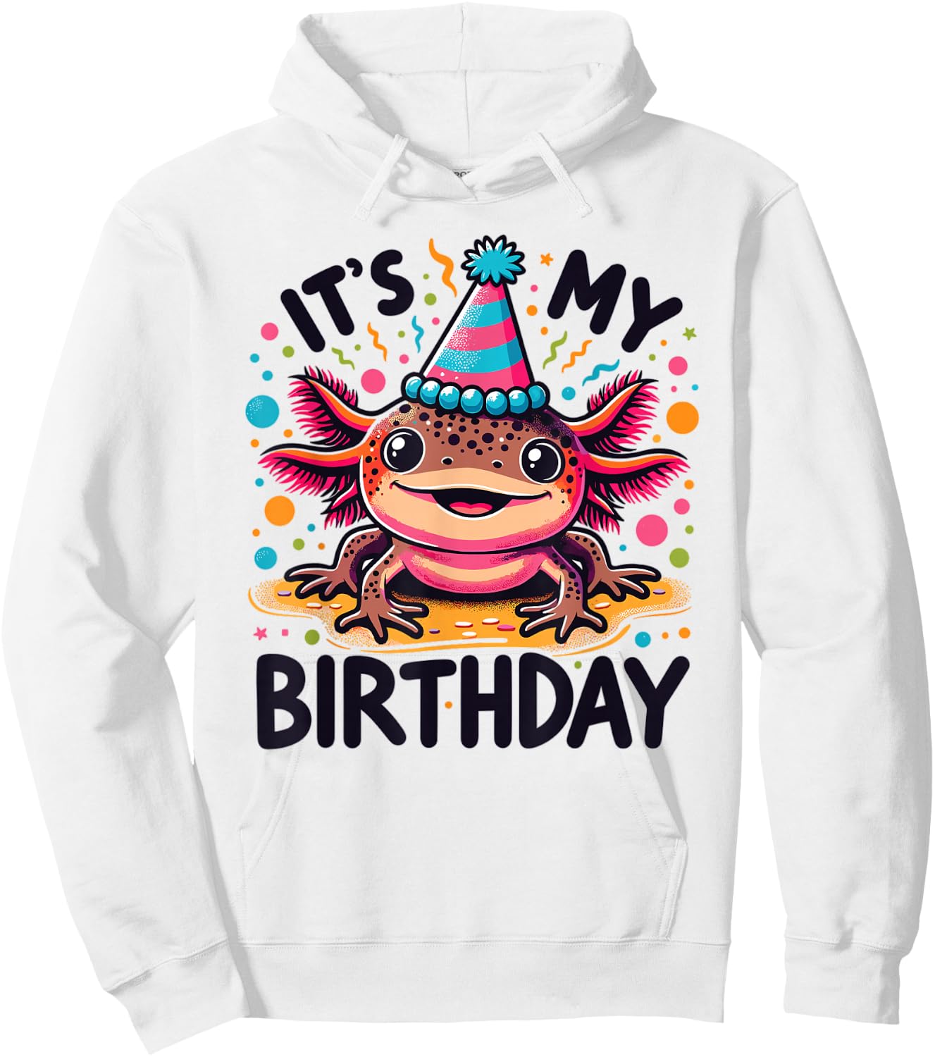 Axolotl Birthday for Children a Birthday Axolotl Hoodie - Hoodie | White