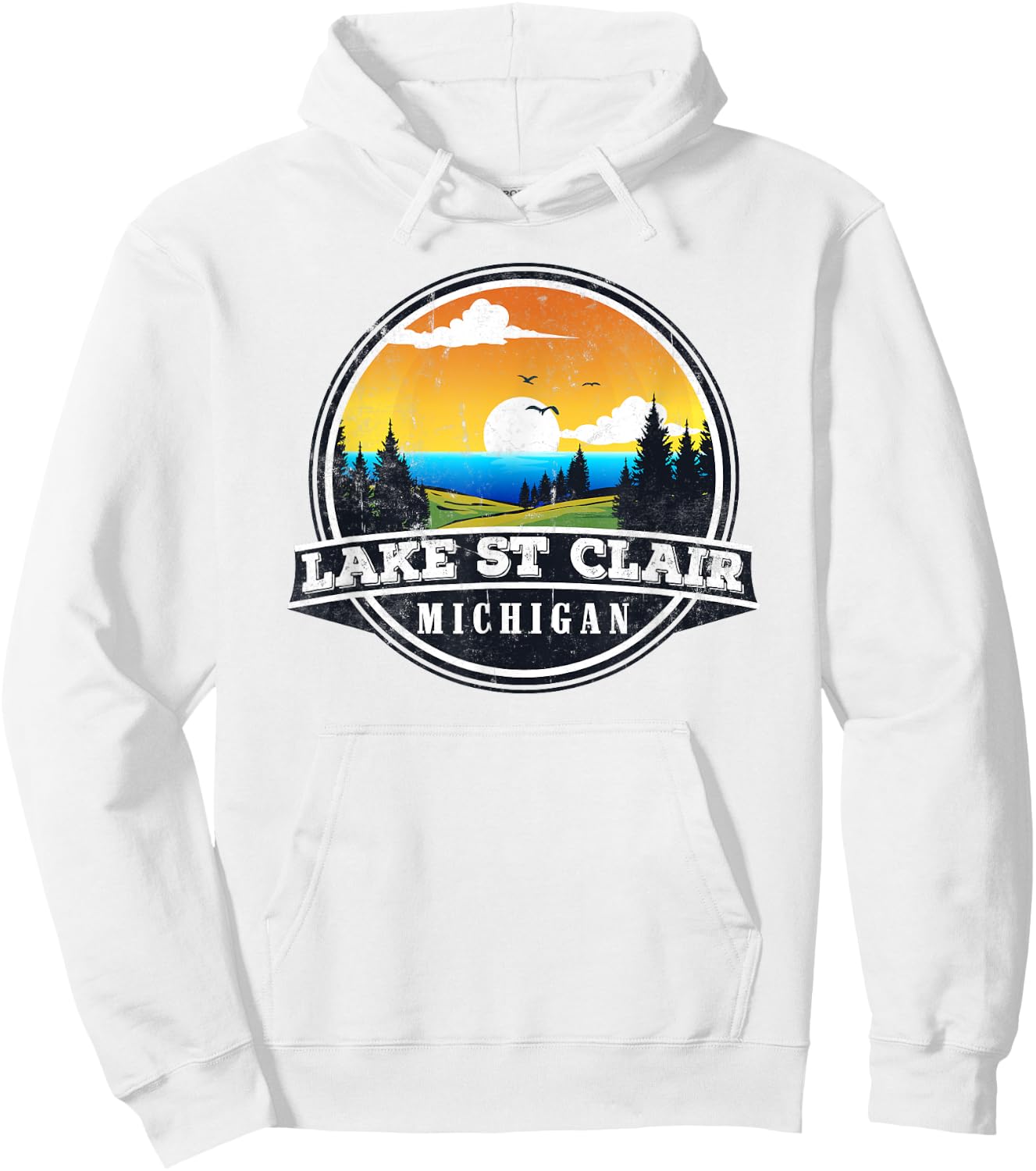 Fishing Boating Camping - Lakeview Lake St Clair Hoodie - Hoodie | White