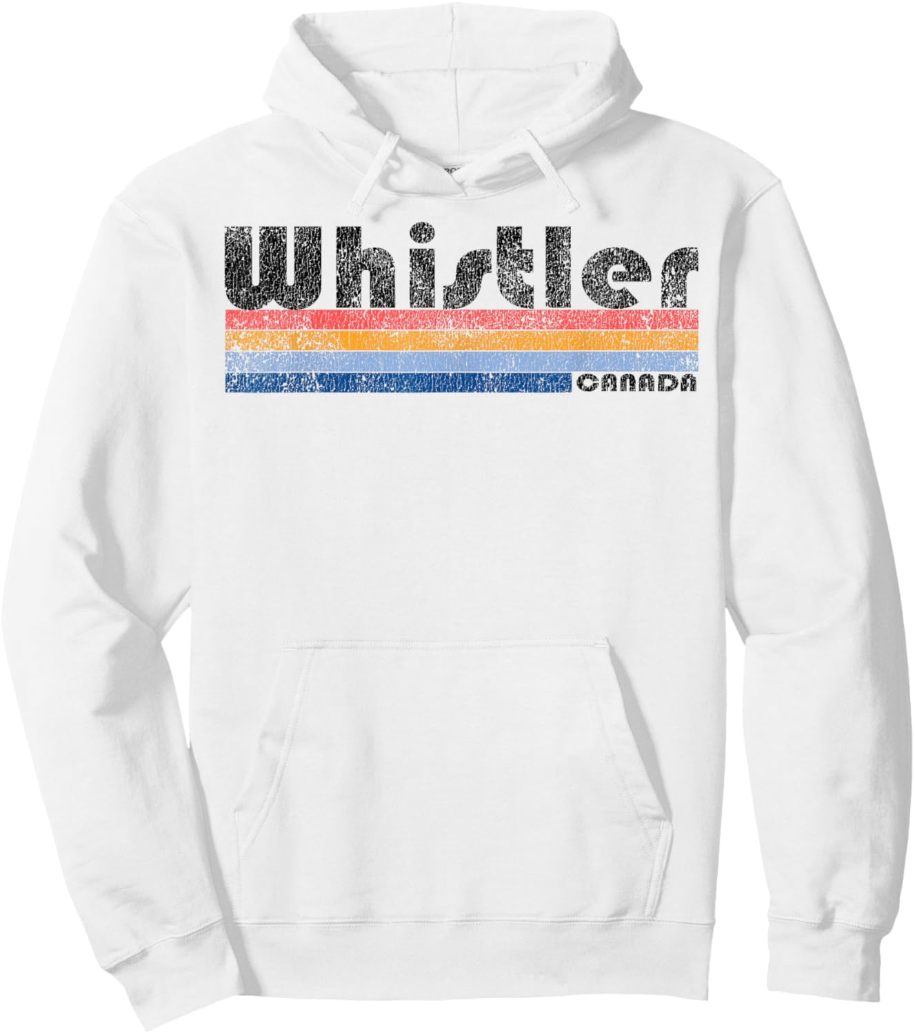 Vintage 1980s Style Whistler Canada Hoodie - Hoodie | White