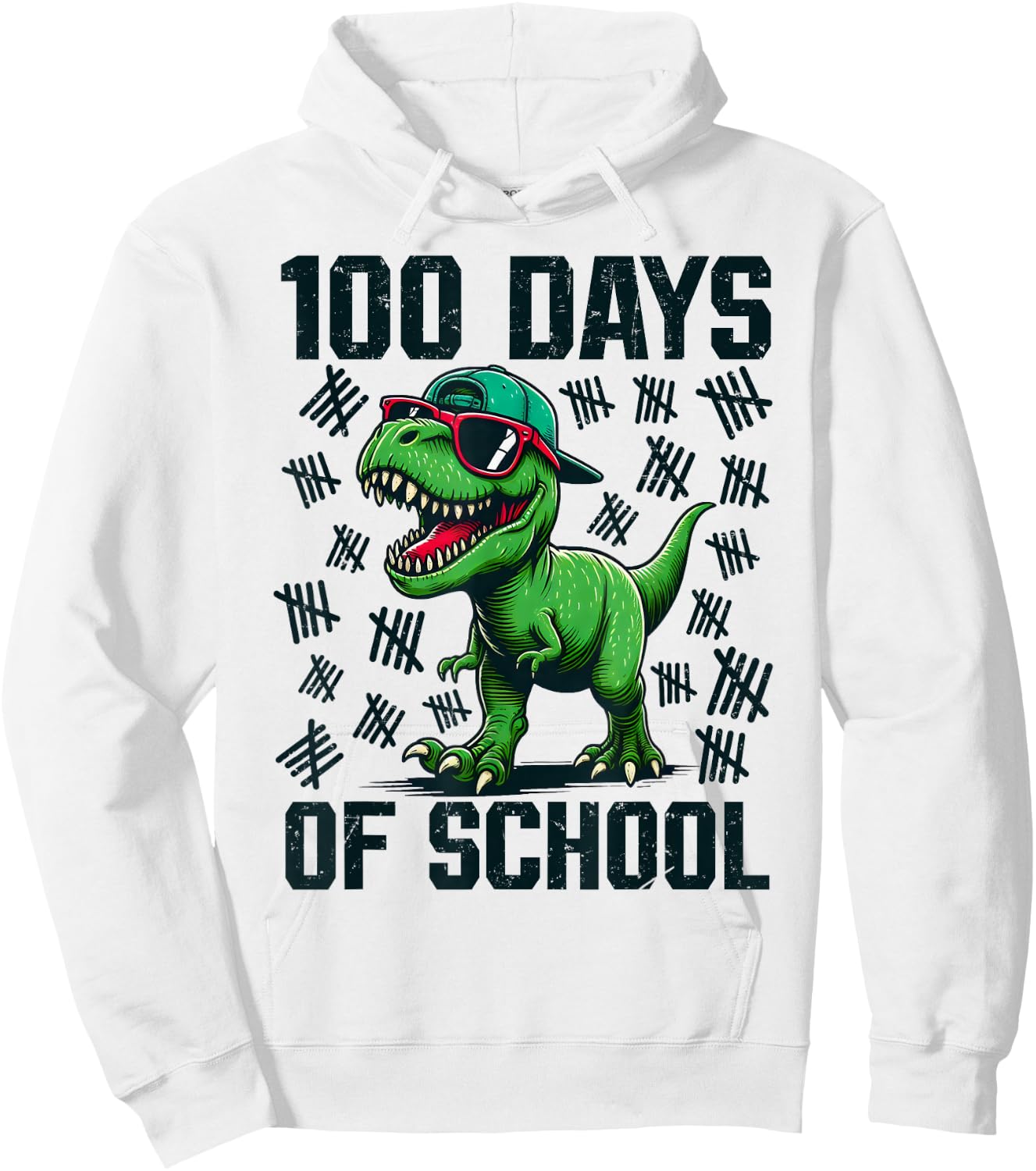 100 Days of School Dinosaur 100th Day Of School Boys Toddler Hoodie - Hoodie | White