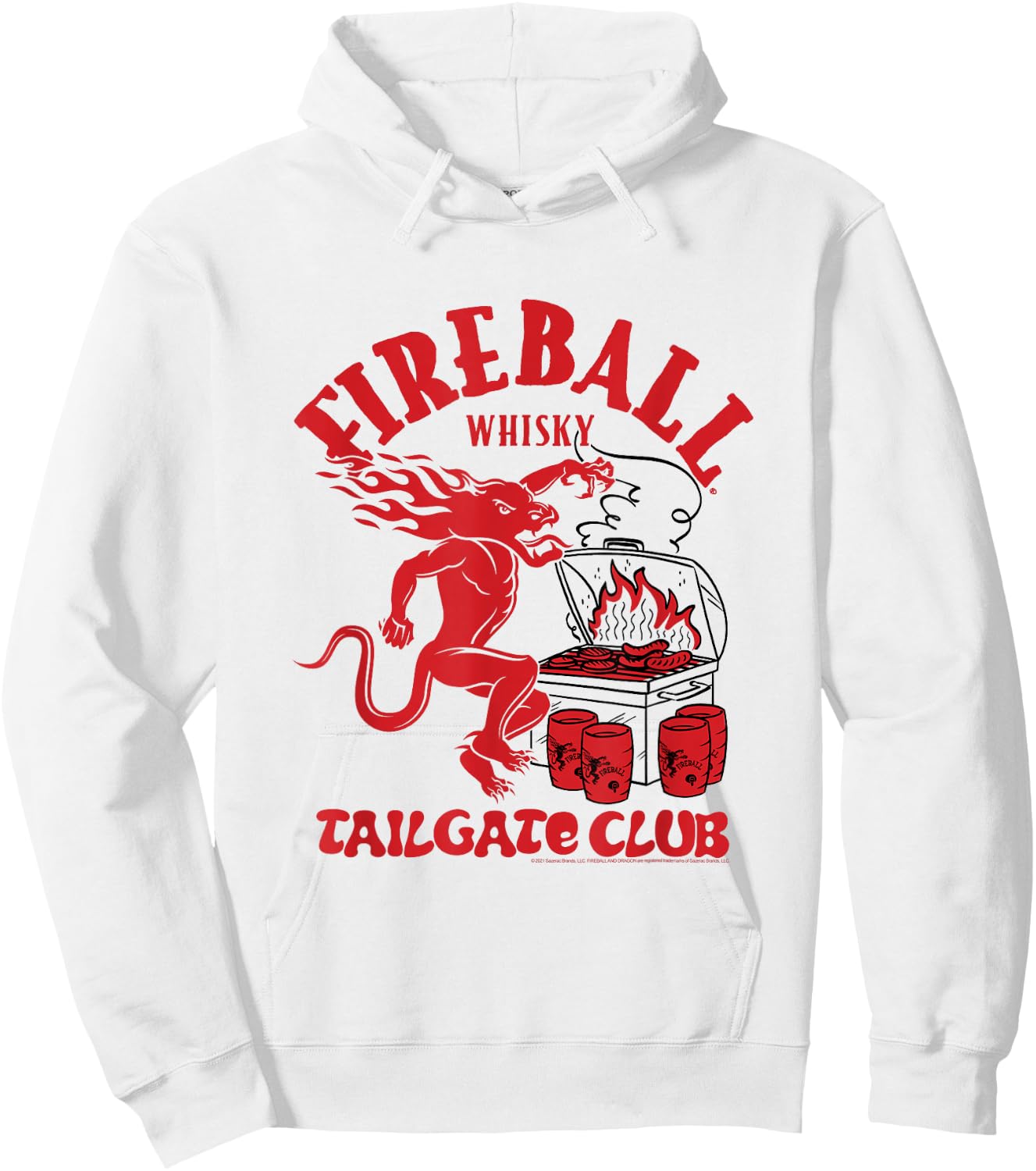 Fireball Cinnamon Whisky Tailgate Club Drinking Hoodie - Hoodie | White