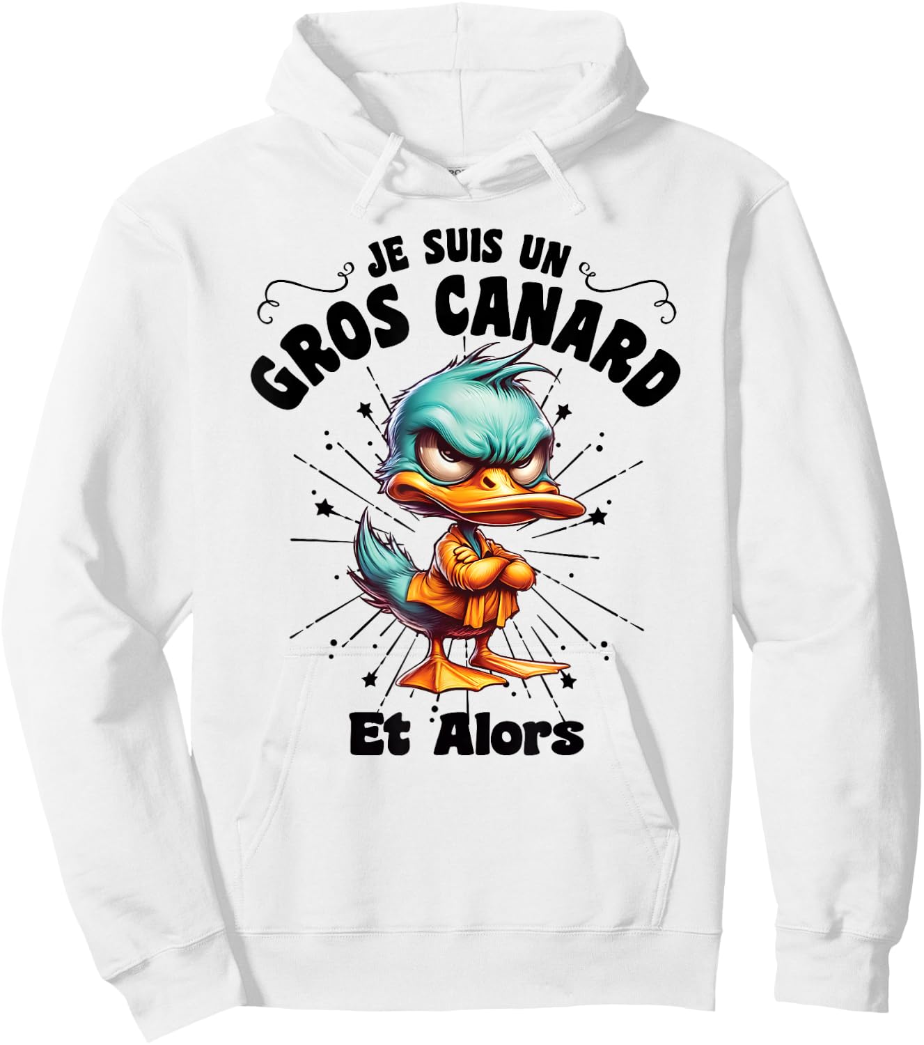 Gift Big Duck Humour Sarcastic Man Funny Quote , white, S Hoodie - Hoodie | White
