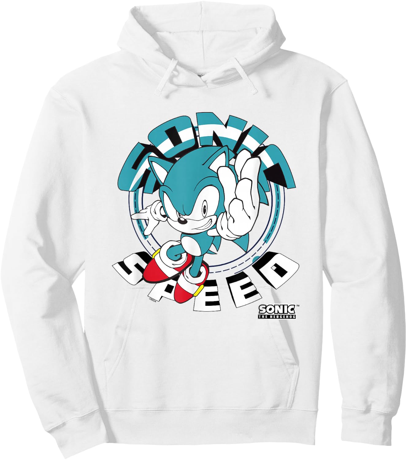 Sonic The Hedgehog Sonic Speed Epic Run Vintage Logo Hoodie - Hoodie | White