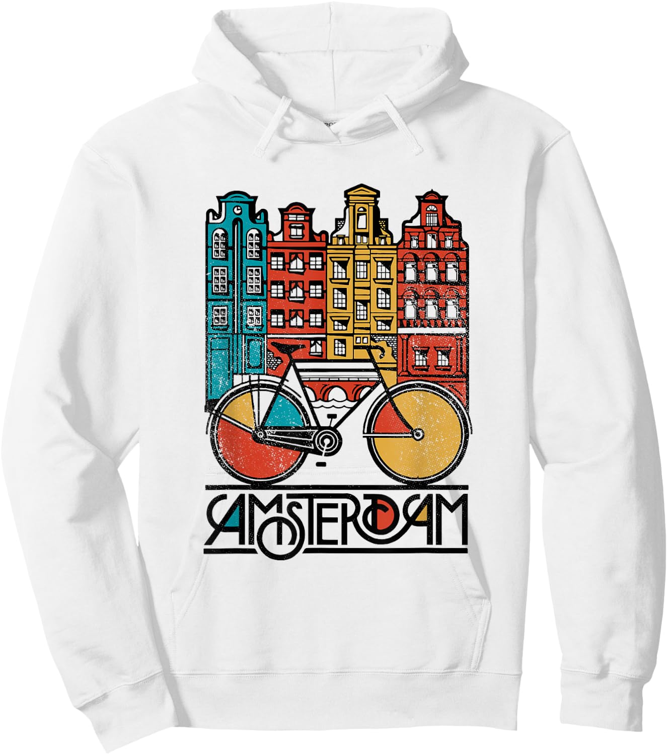 New Retro Bicycle Bike Amsterdam City T Shirt Jersey Hoodie - Hoodie | White