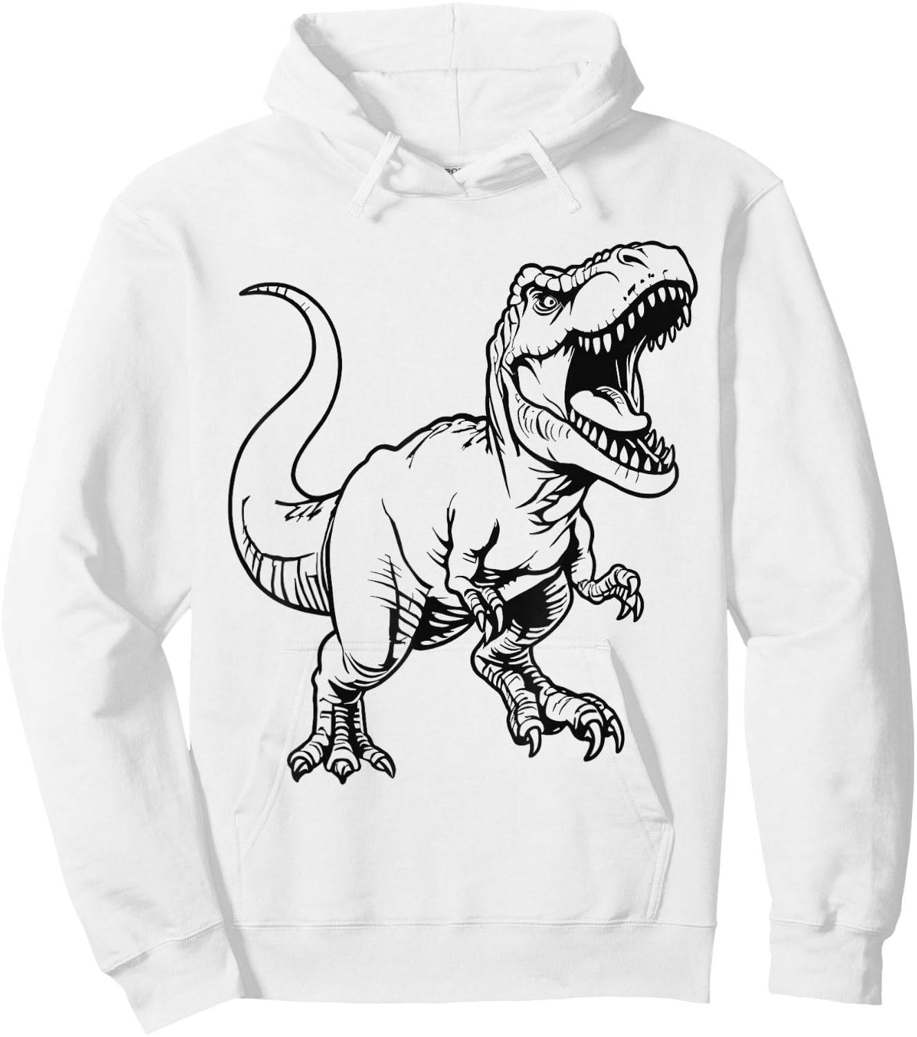 Dinosaur T-Rex Coloring Craft Art DIY Painting Color Paint Hoodie - Hoodie | White