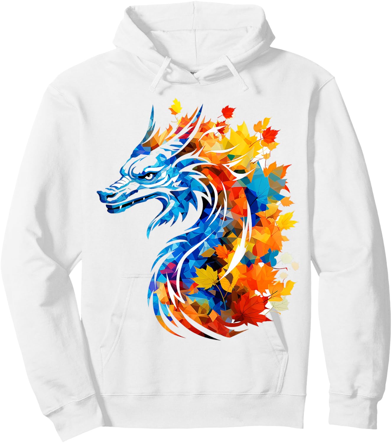 Dragon Nature Graphic Colorful Artwork Animal Dragon Hoodie - Hoodie | White