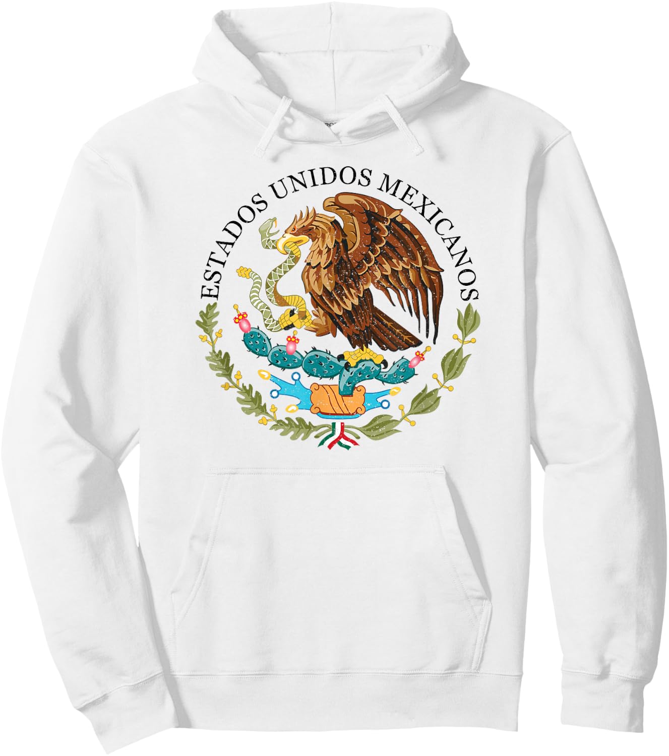 Mexico Coat of Arms Mexican Flag Seal Symbol Hoodie - Hoodie | White