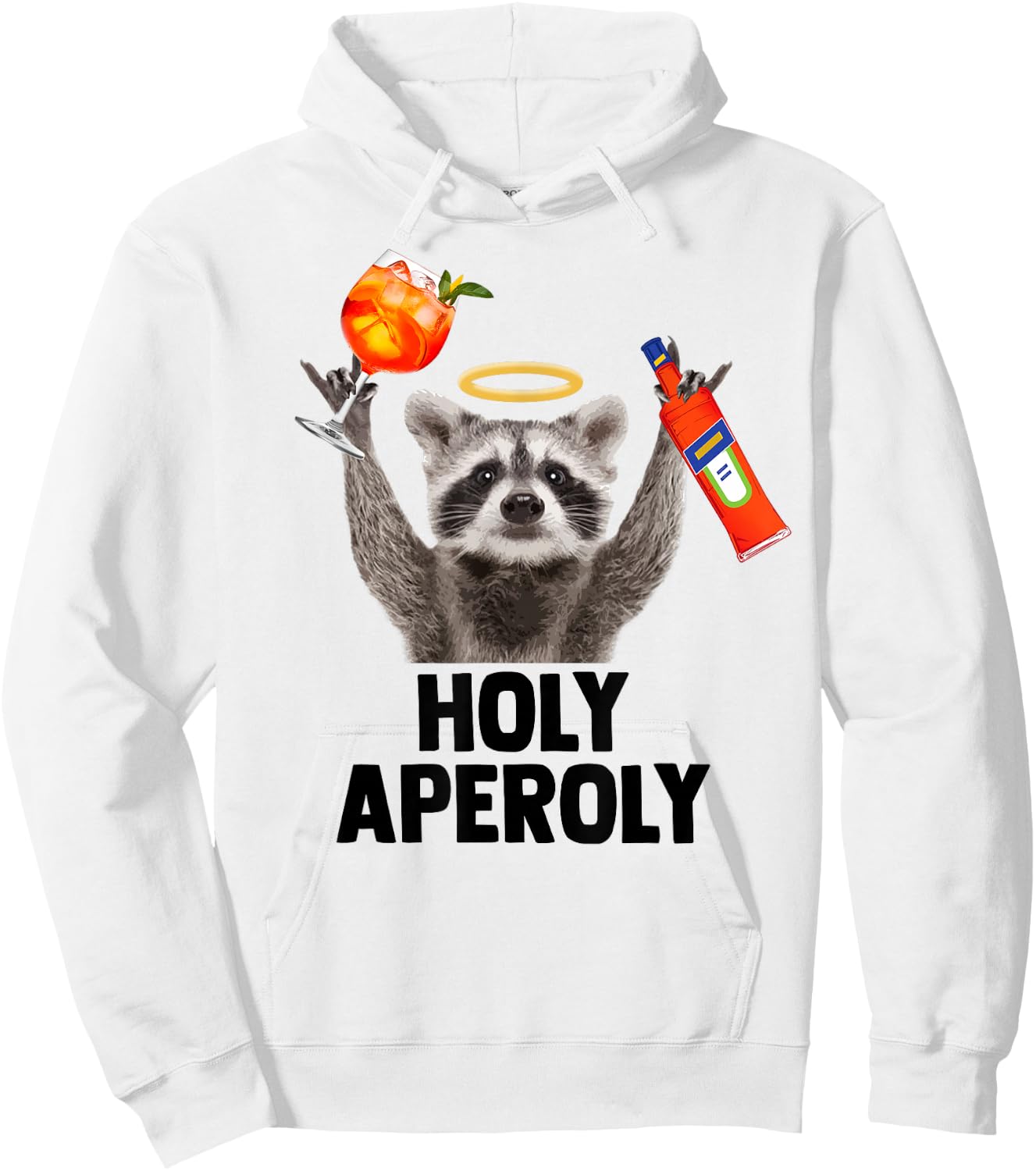 HOLY APEROLY X Raccoon Meme Racoon X Aperoli Pedro Spritz , White Hoodie - Hoodie | White