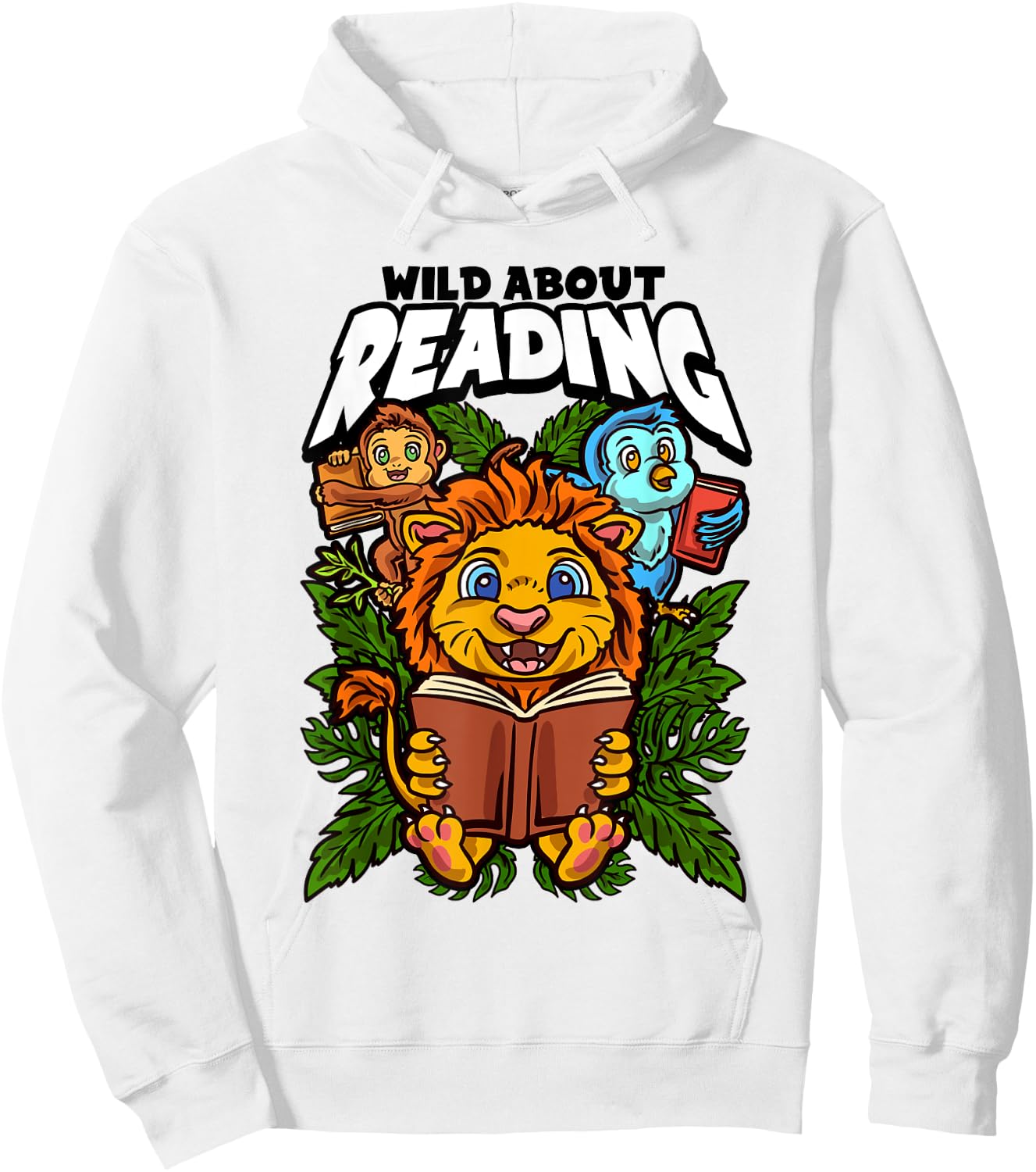 Wild about reading books, Reading is a ticket to adventure Hoodie - Hoodie | White