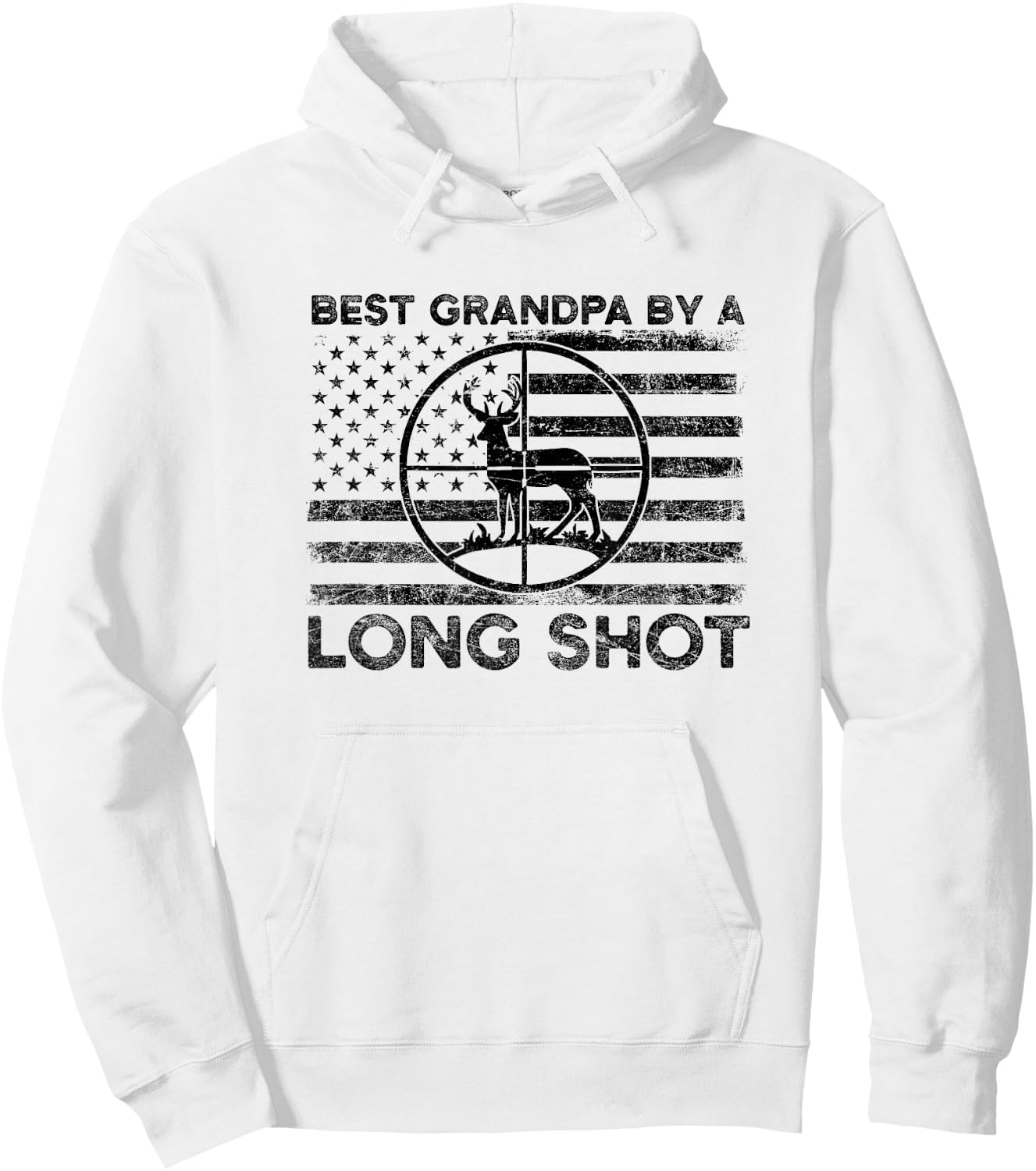 Hunter Deer Hunting Grandpa Best Grandpa By A Long Short Hoodie - Hoodie | White