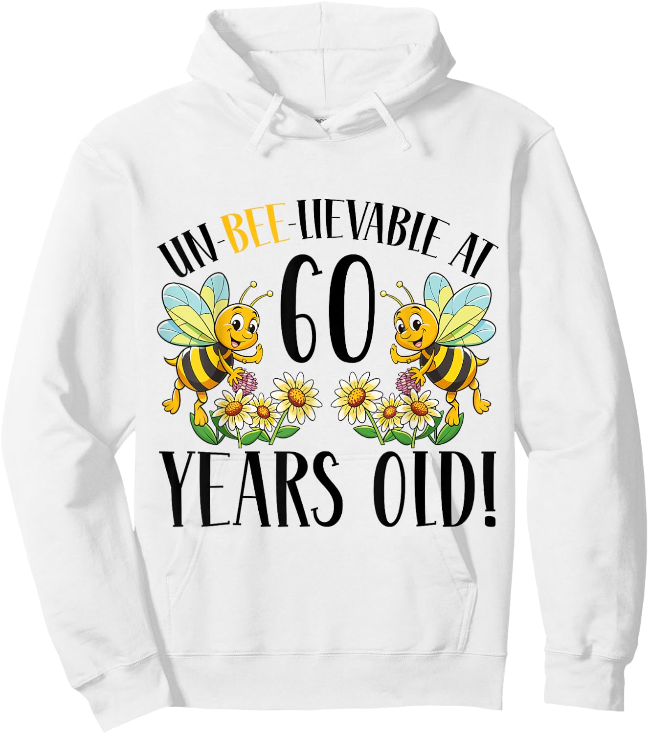 60th Birthday Bee 60 Years Old Bee Lover Hoodie - Hoodie | White