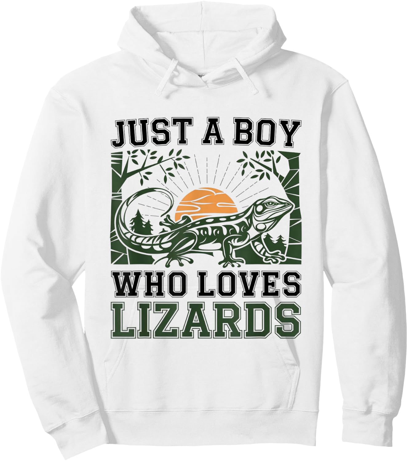 Just A Boy Who Loves Lizard Cute Casual Outfit Lover Hoodie - Hoodie | White