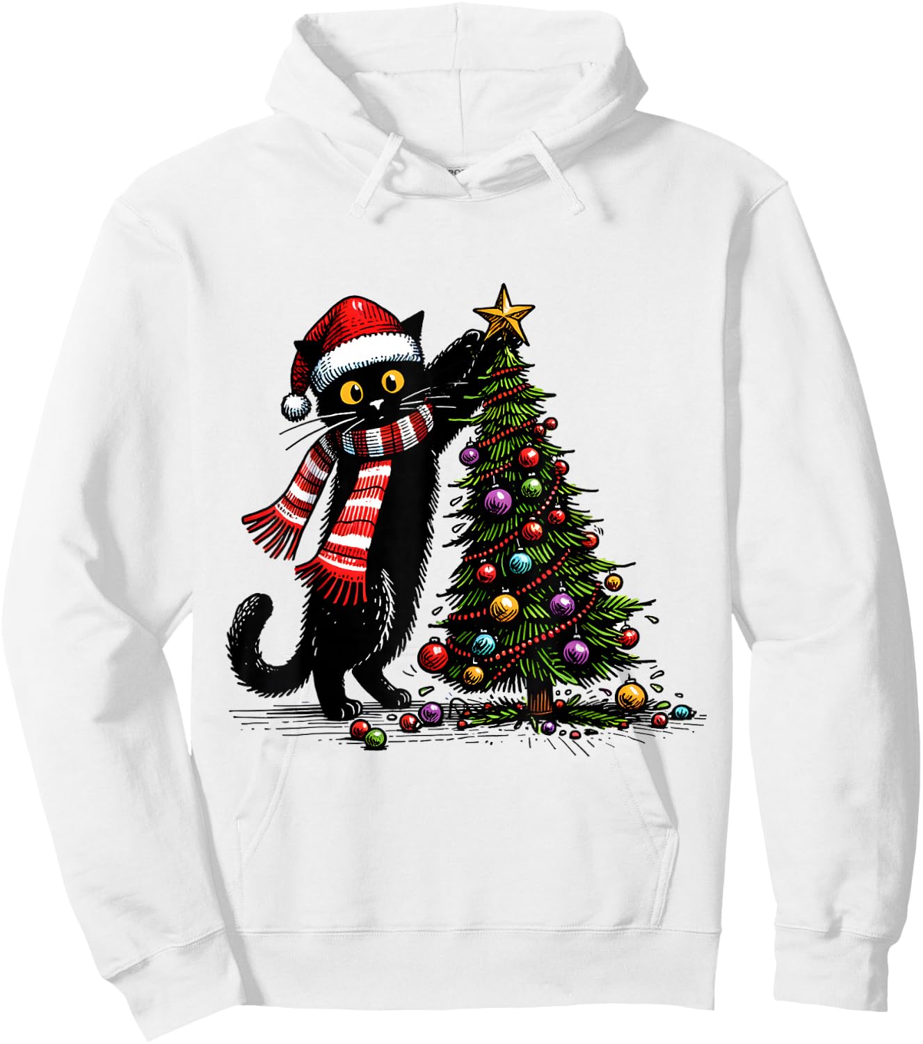Cat Merry Christmas 2024 Woman Cat Man Cat 2024 Christmas Gift , white, S Hoodie - Hoodie | White