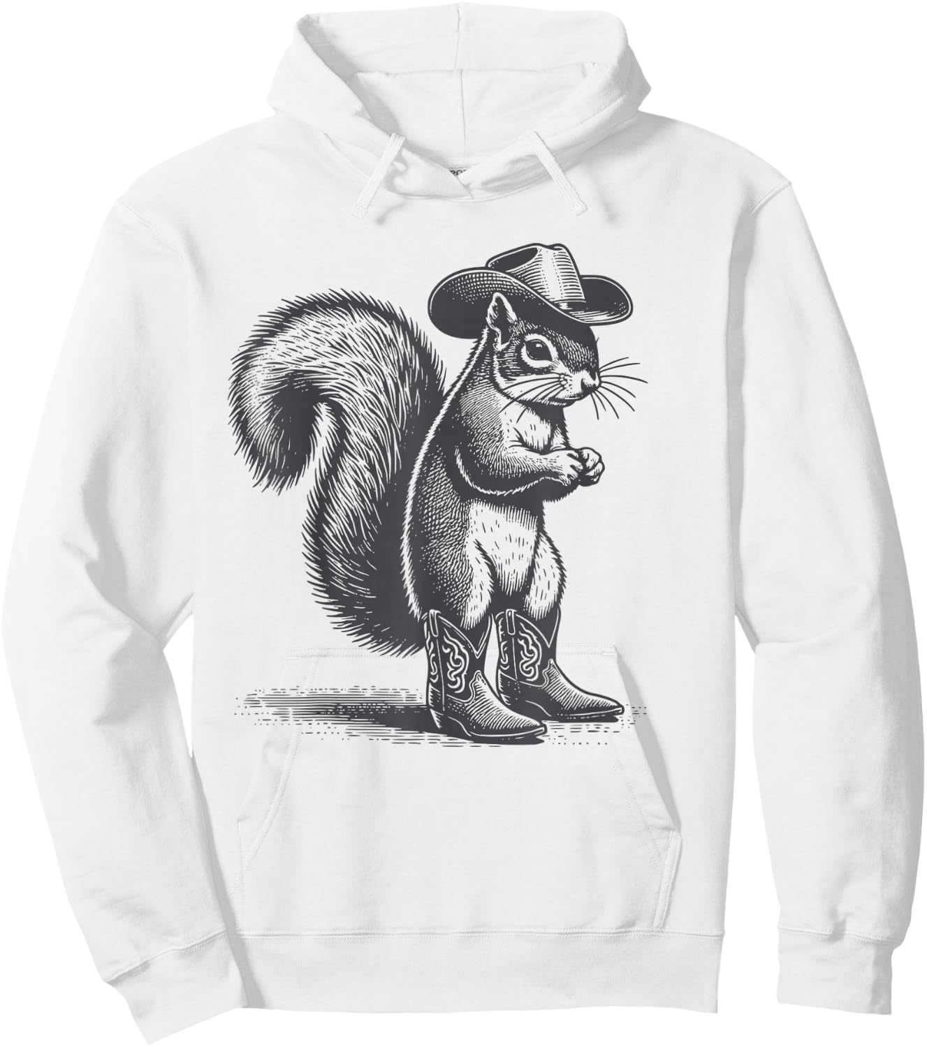 Vintage Squirrel Cowboy Cowgirl Squirrel Country Western Hoodie - Hoodie | White