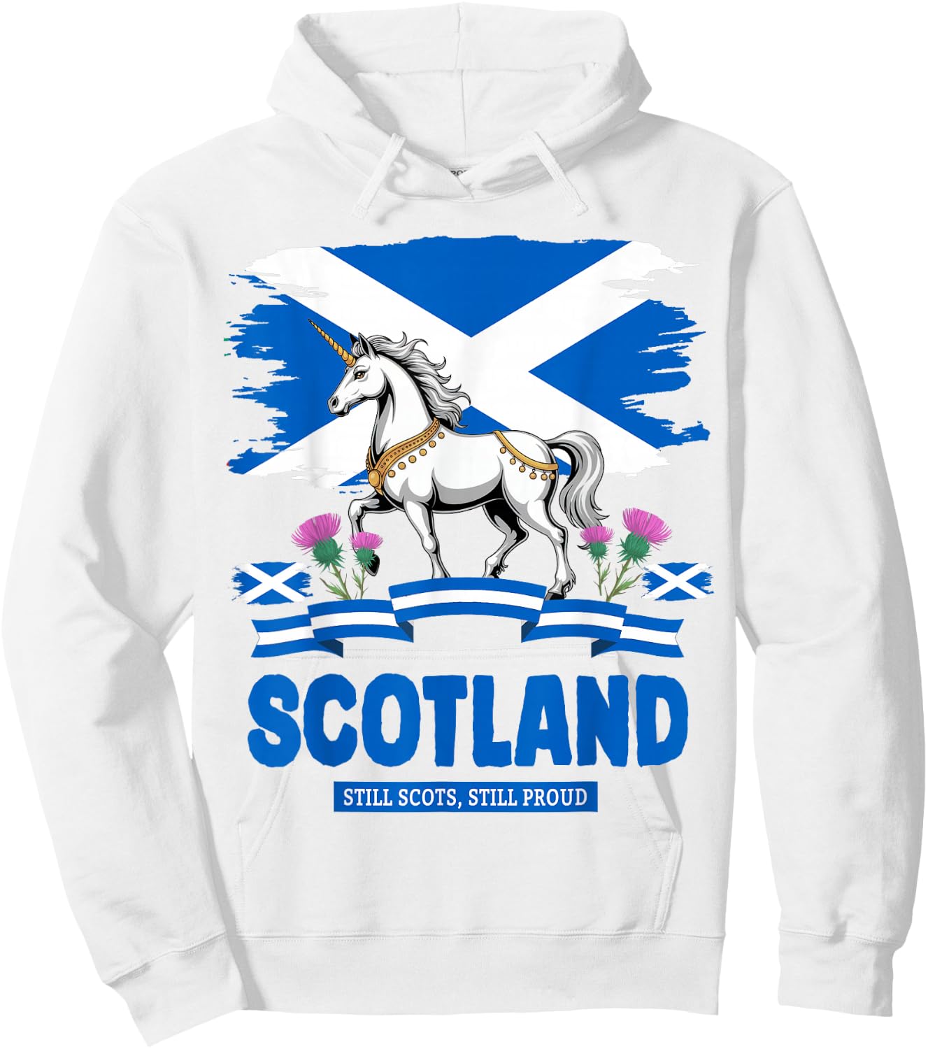 Scottish Unicorn Outfit Idea For Toddlers & Kids Scotland Hoodie - Hoodie | White