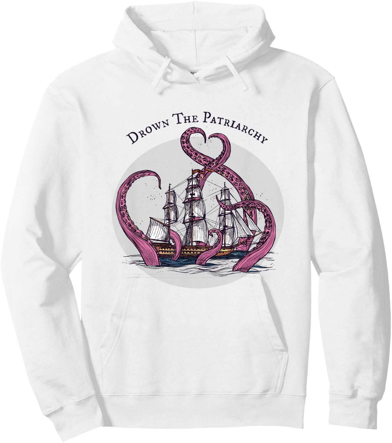 Smash the Patriarchy Funny Feminist Octopus Vintage Feminism Hoodie - Hoodie | White